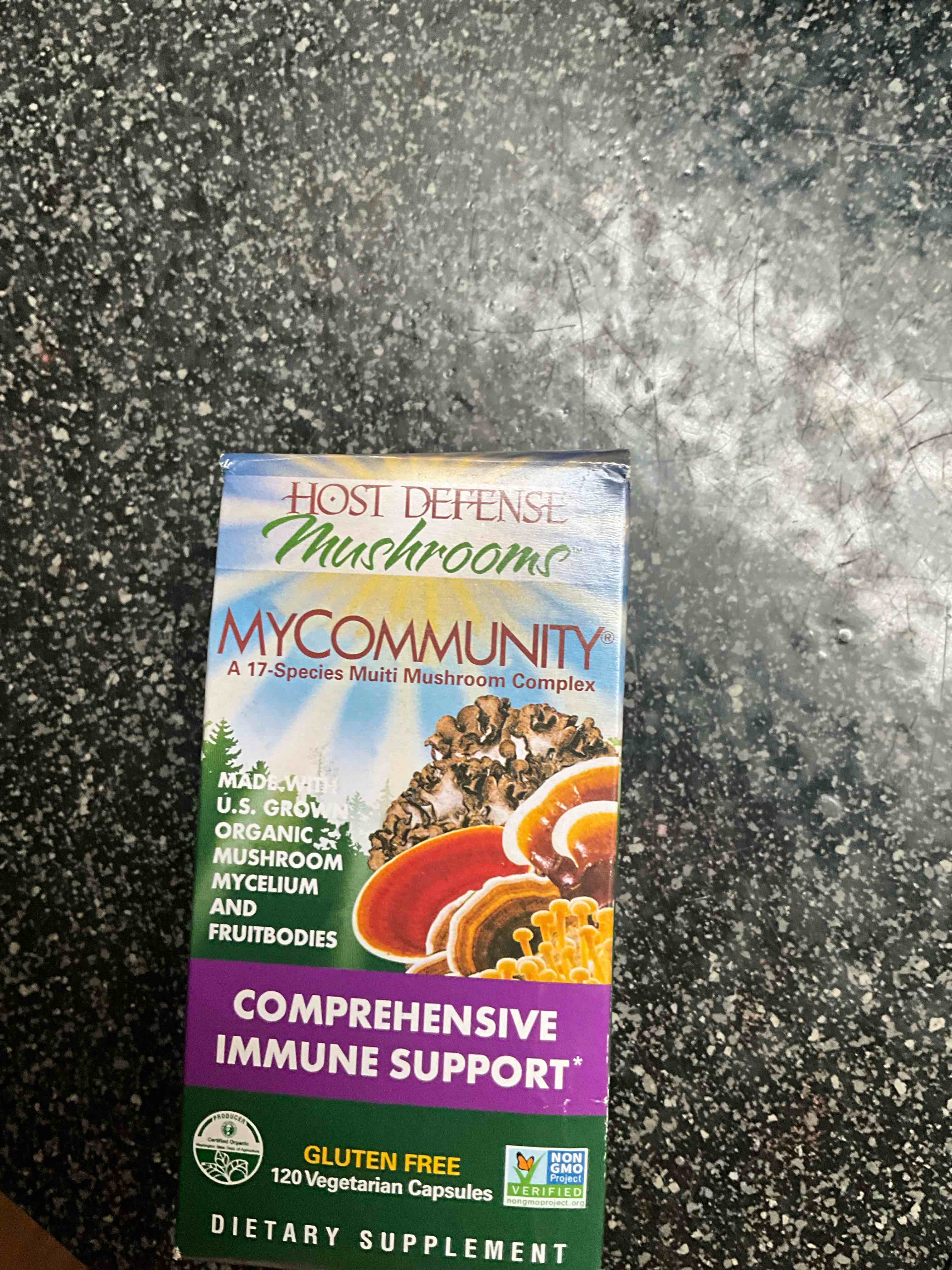 Host Defense MyCommunity Capsules - 17 Species Blend Mushroom Supplement for Immune Support - Herbal Aid with Lion's Mane, Reishi. Chaga, Cordyceps, Turkey Tail & More - 120 Capsules (60 Servings)*