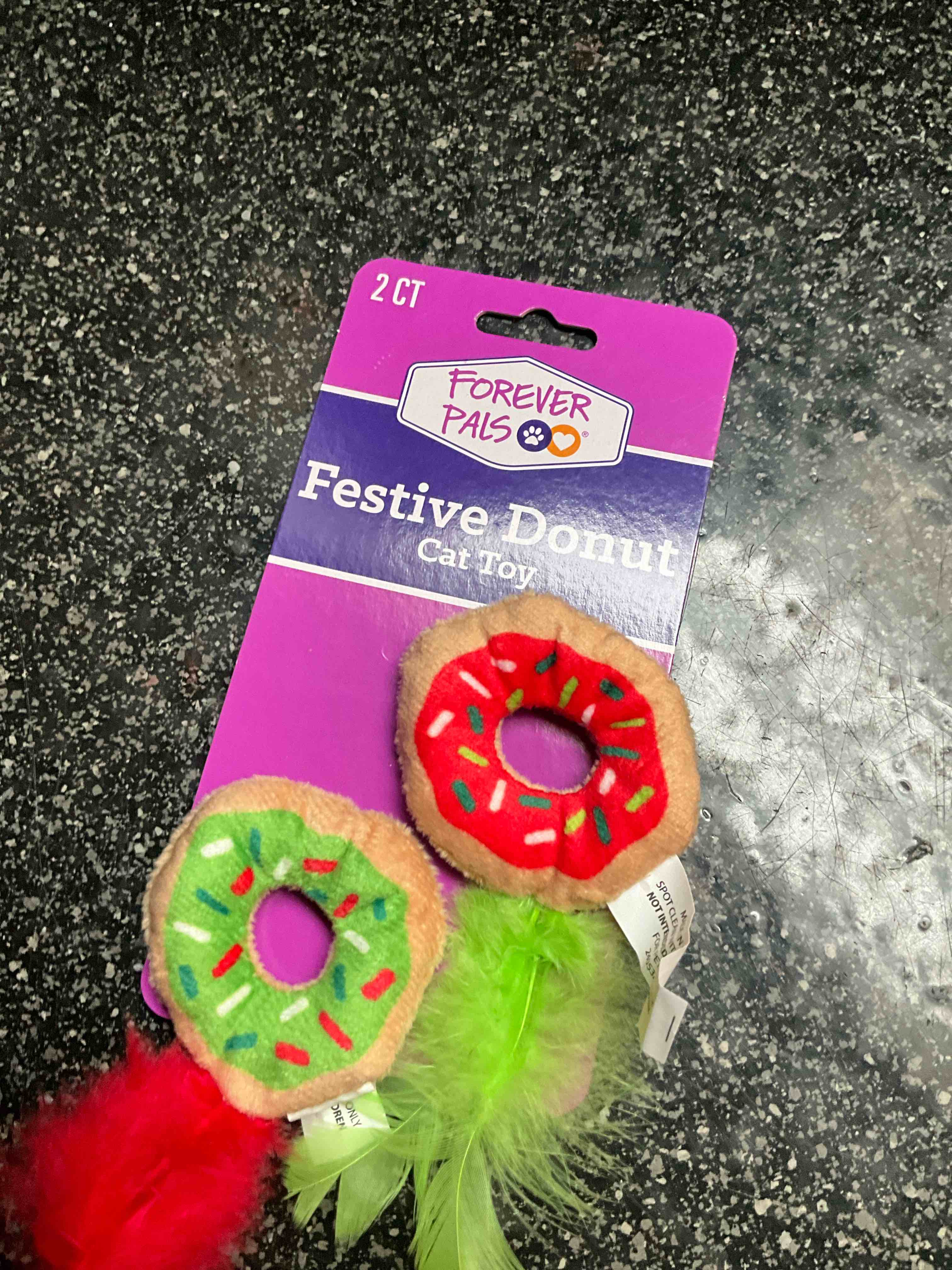 Forever Pals - 2 count Festive Donuts - Cat Toys 