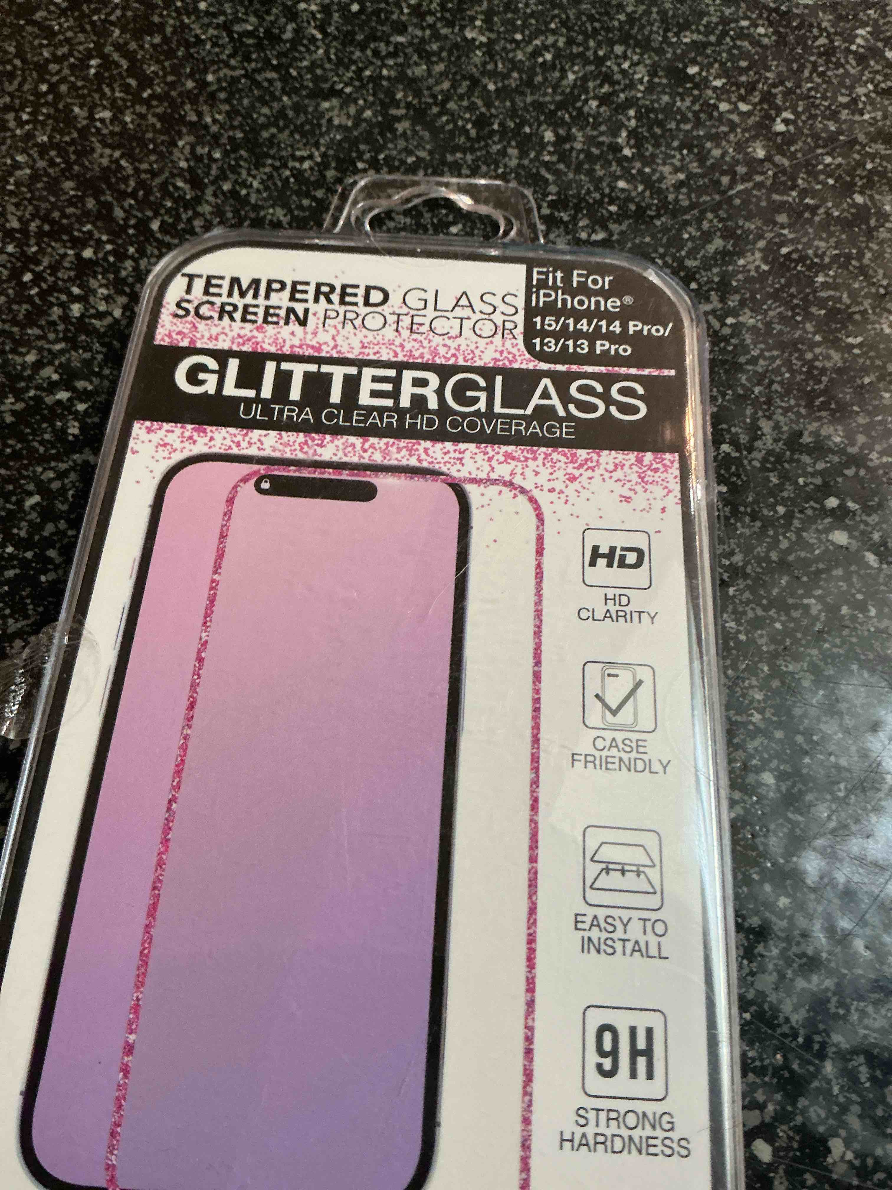 Tempered Screen Protector GlitterGlass Ultra Clear Hd Coverage Fits iPhone 15/14/14 Pro 13/13 Pro 