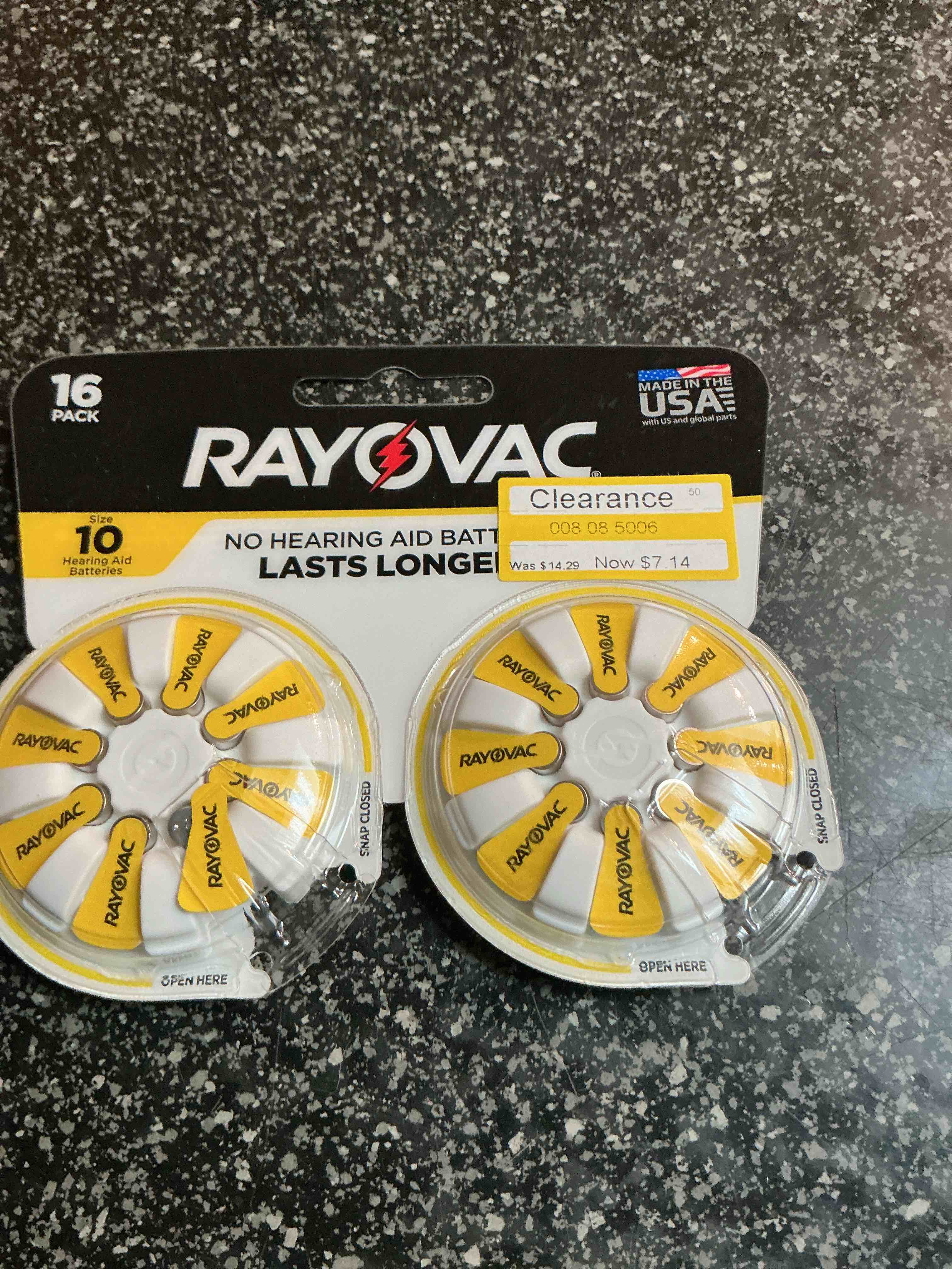 Rayovac Zinc-Air 10 1.45 volt Hearing Aid Battery 16 pk
