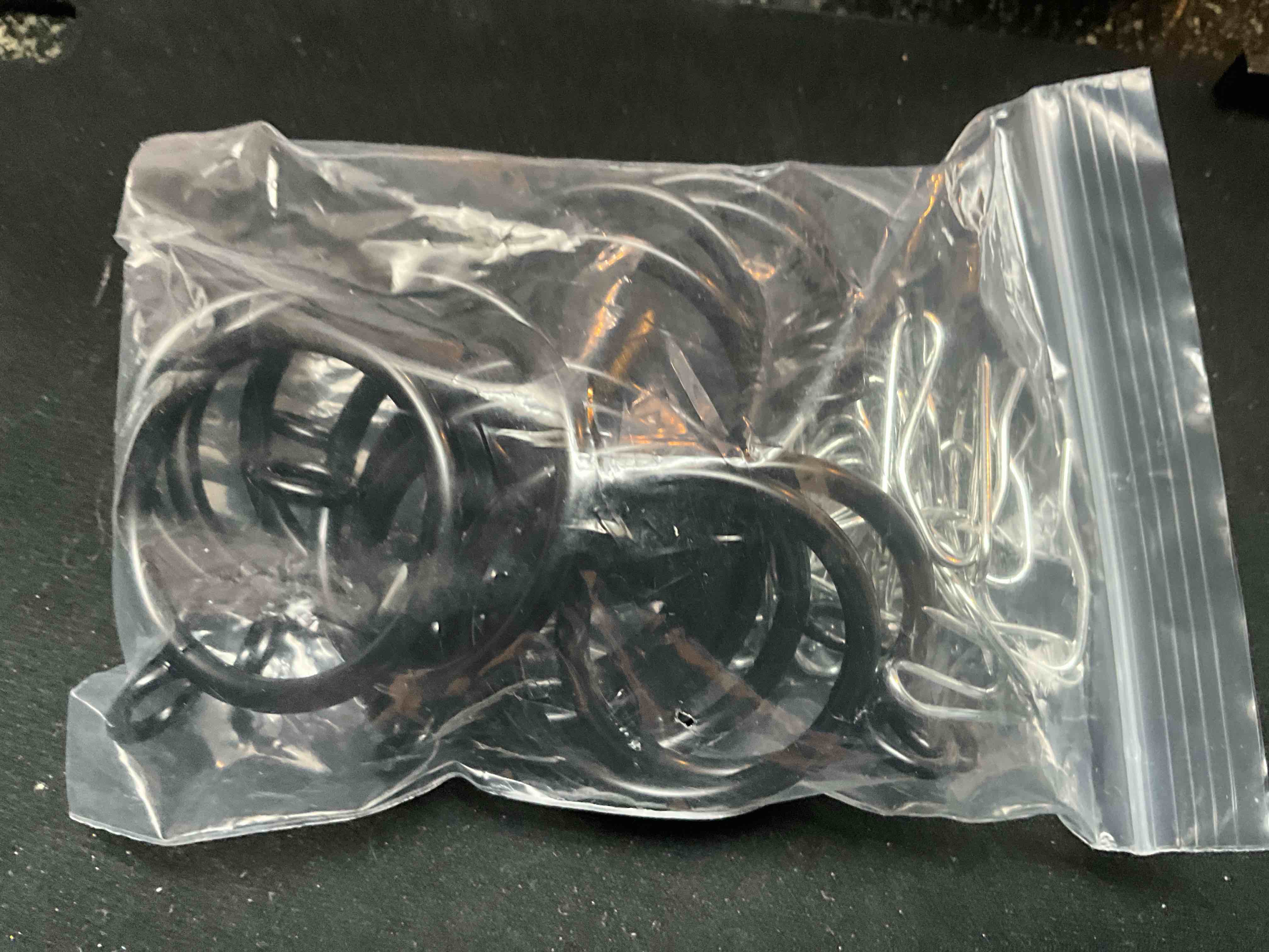 Luxury Curtain Rings – Premium Metal with Quiet, Smooth Nylon Inserts – Pinhooks and Clips Included – 1 1/2" Inside Diameter – 16 Rings for Two Standard Curtains – Brushed Black