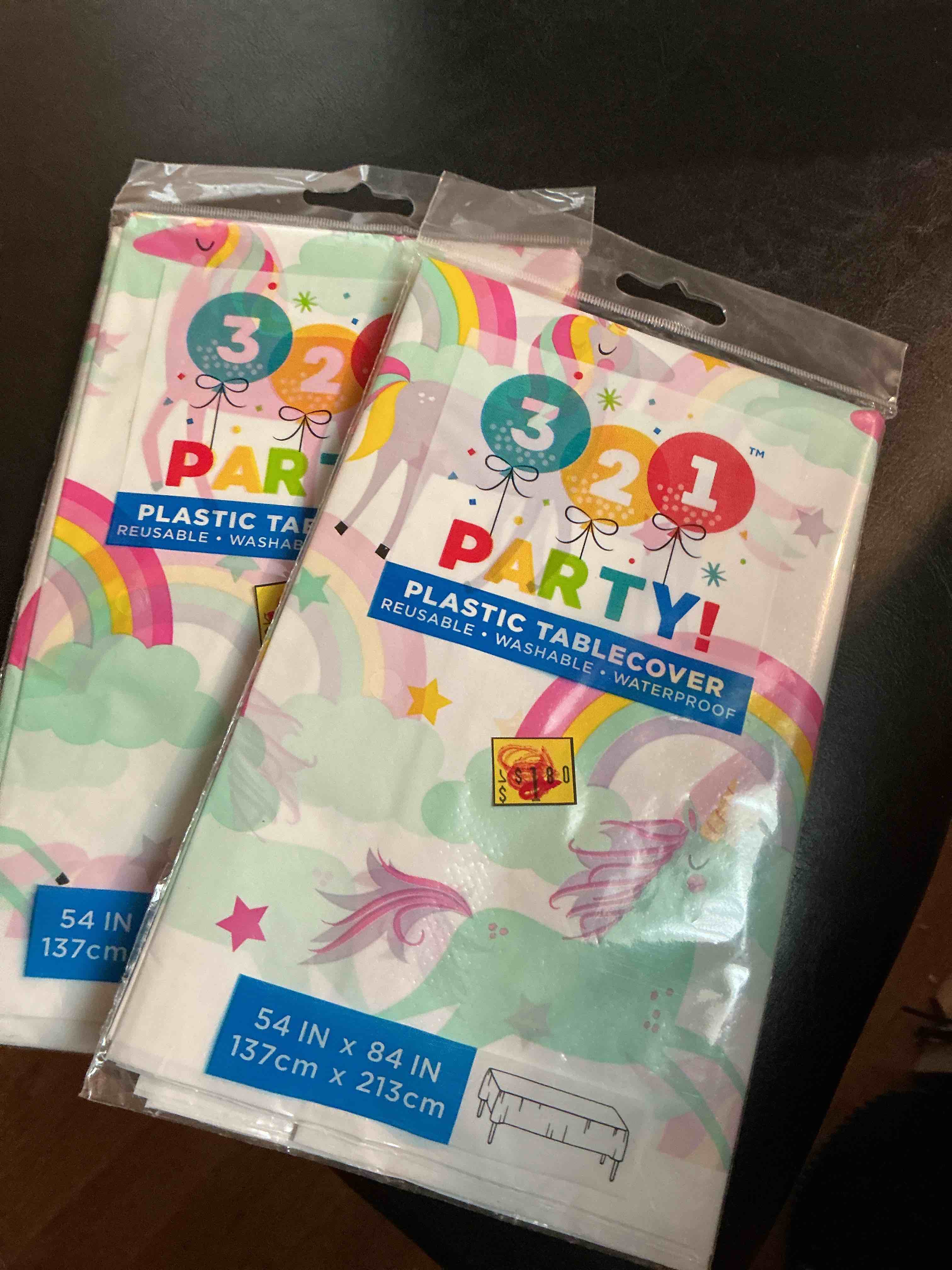 3 2 1 Party Plastic Tablecloth 54”X84” 