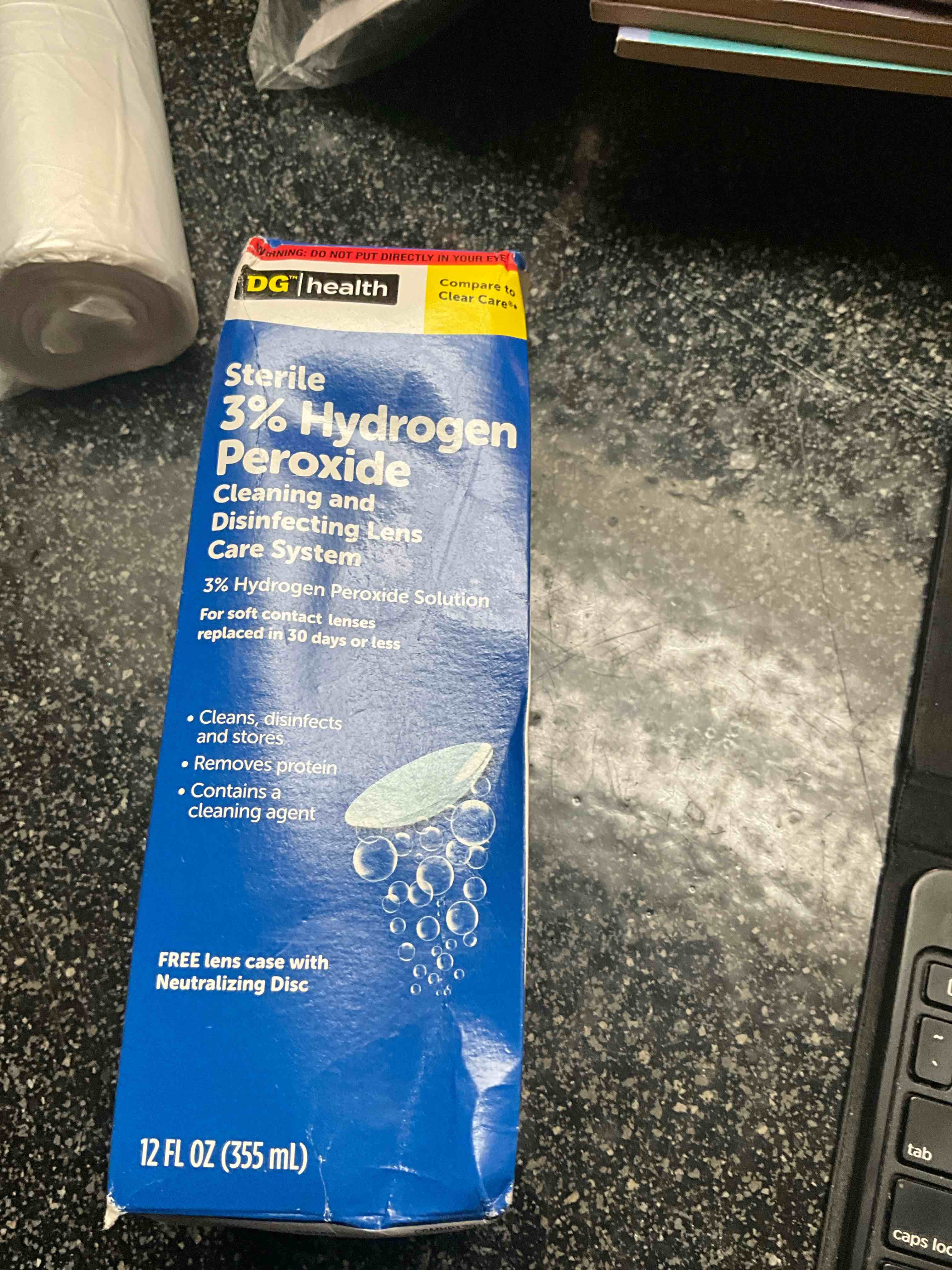 DG - Sterile 3% Hydrogen Peroxide - Cleaning and Disinfecting Lens Care System - 12 oz 