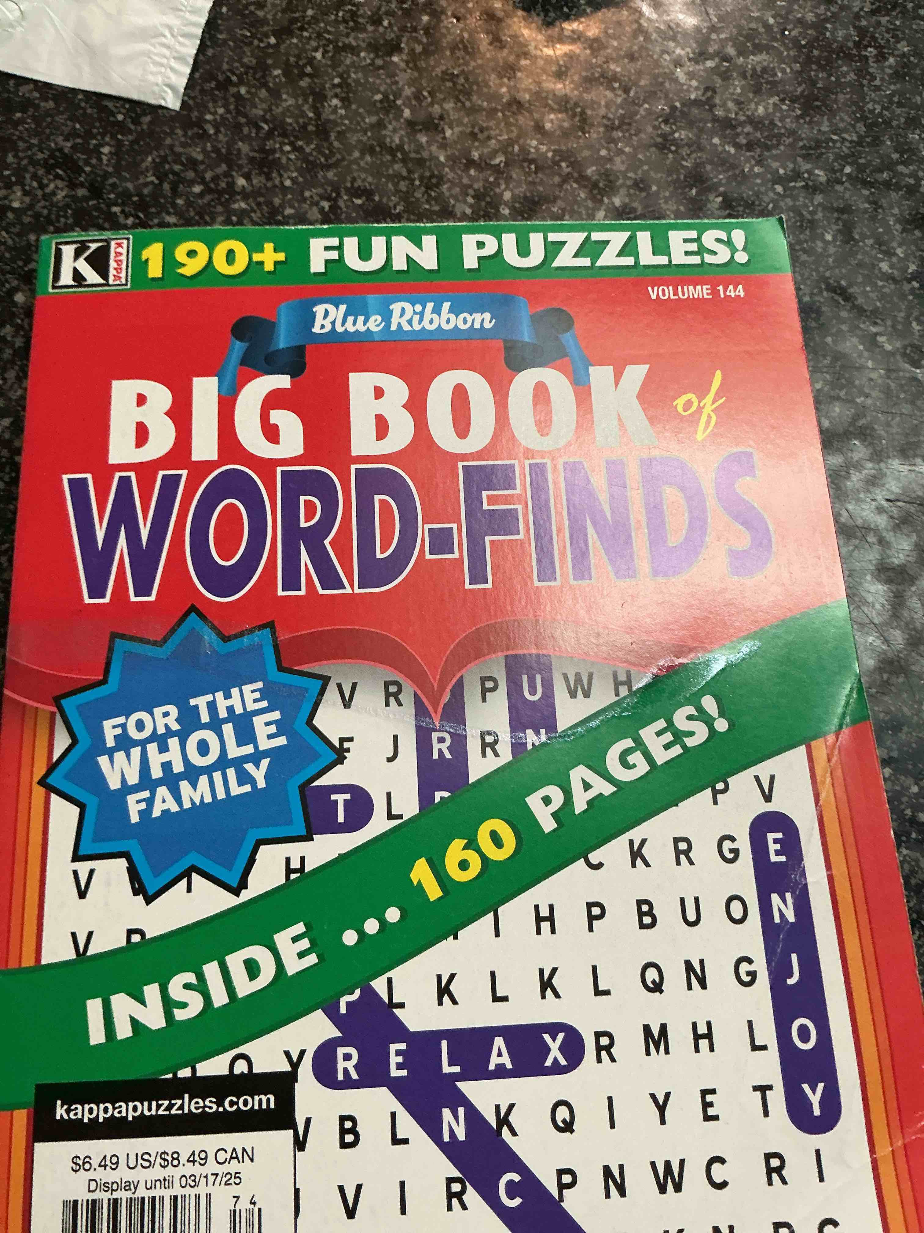 Kappa 190 + Fun Puzzles Blue Ribbon Big Book Word Finds 