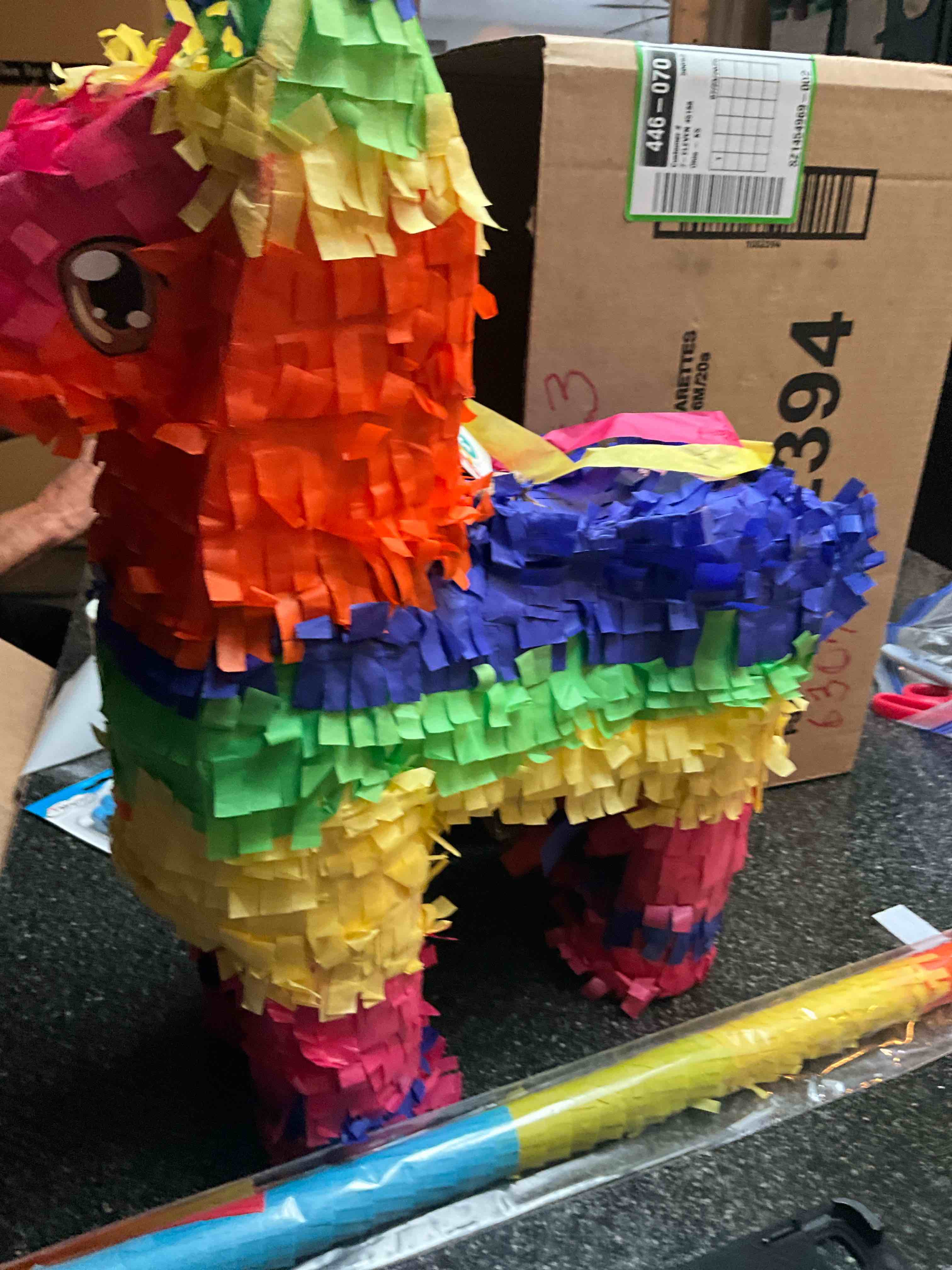 Multi-Colored - Piñata & Piñata Stick - (great for parties) 