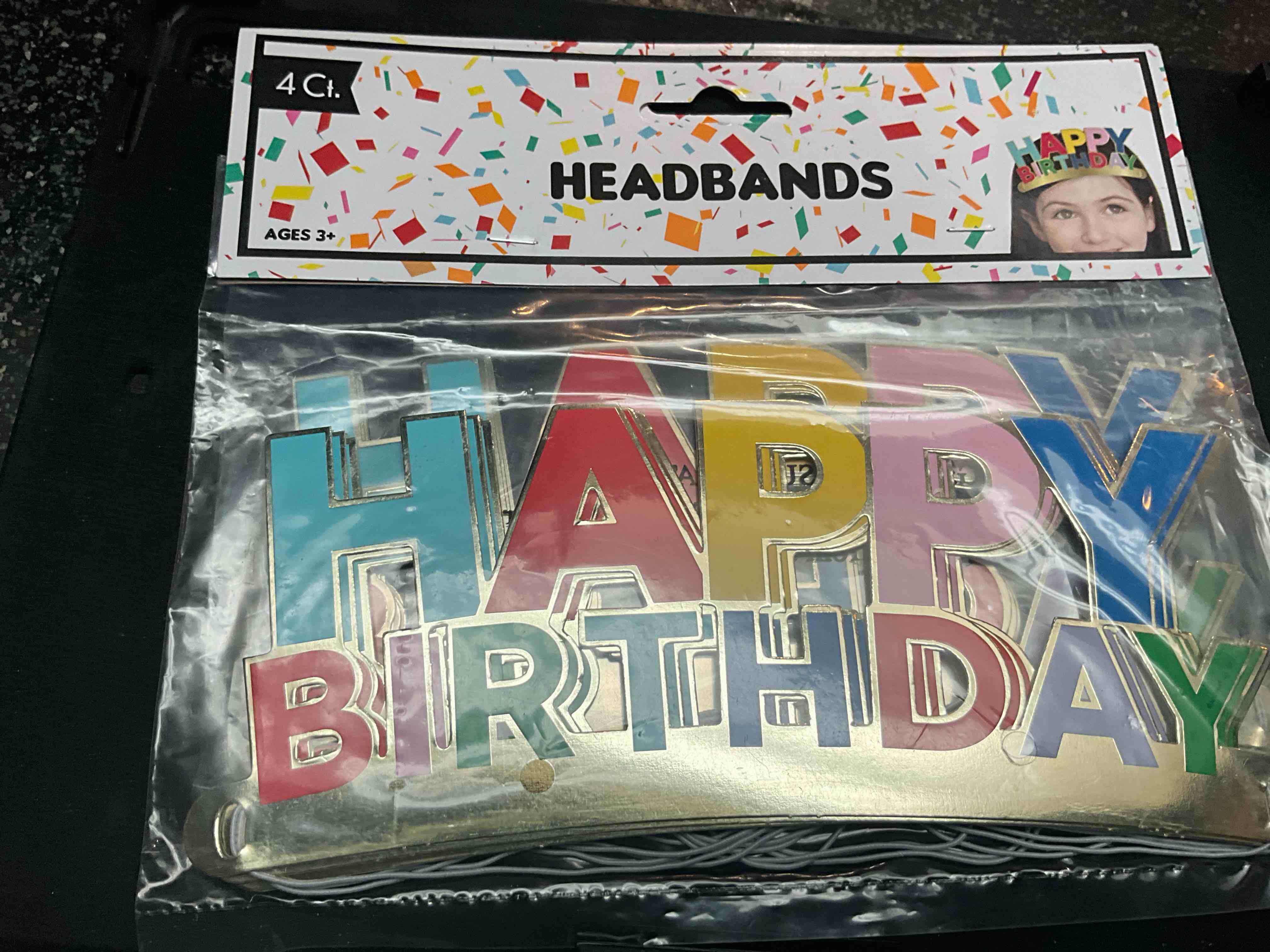 Happy Birthday - Headbands - 4 count 