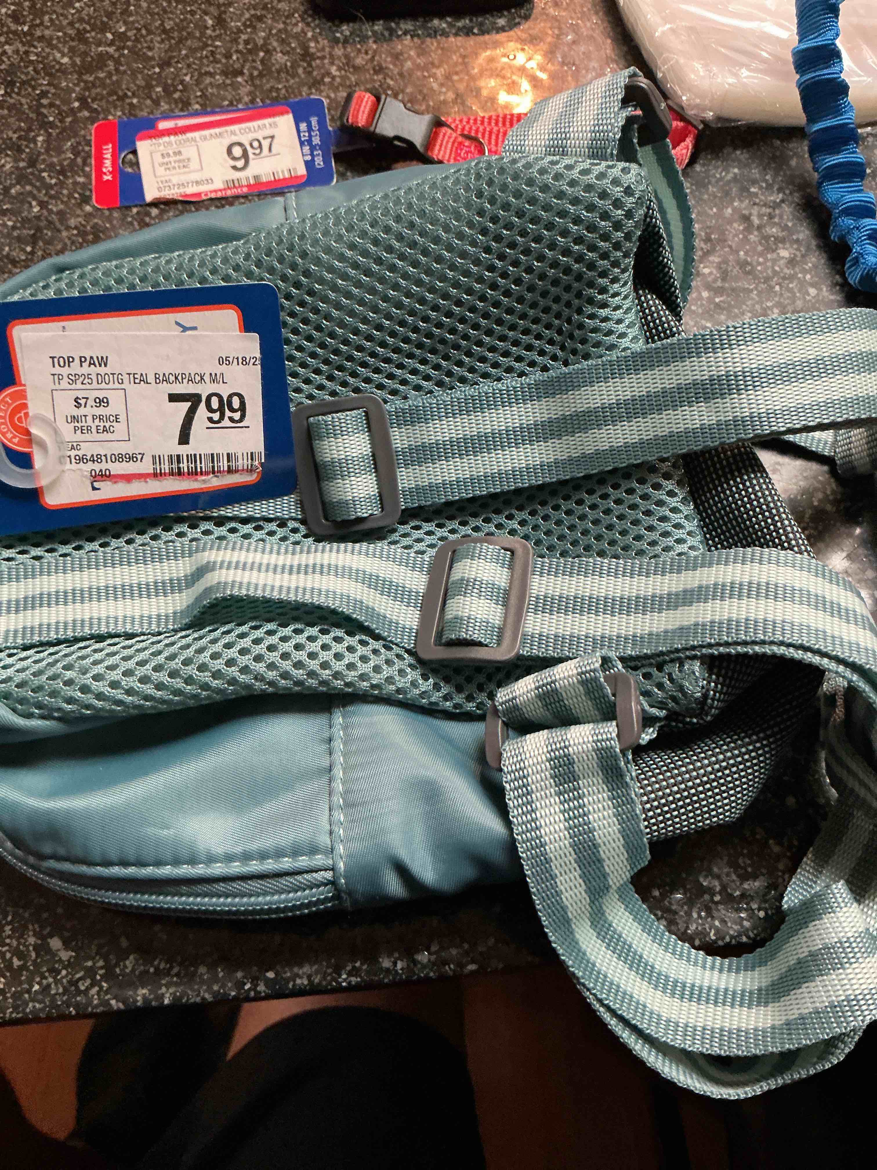  Top Paw Dog Teal Backpack  size - S/M/L 