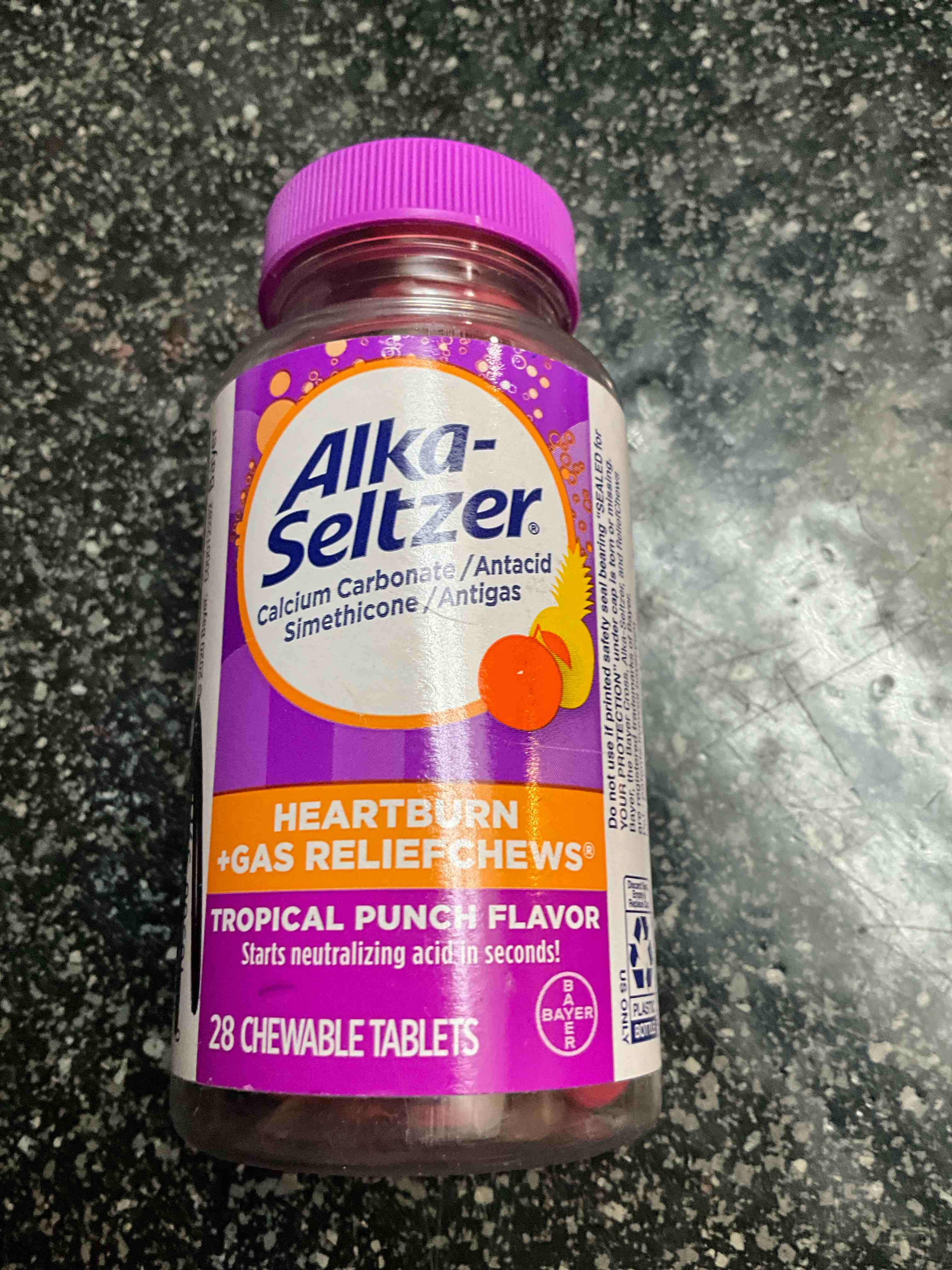 Alia Seltzer - Heartburn + Gas Relief Chews - Tropical Punch Flavor - 28 chews 