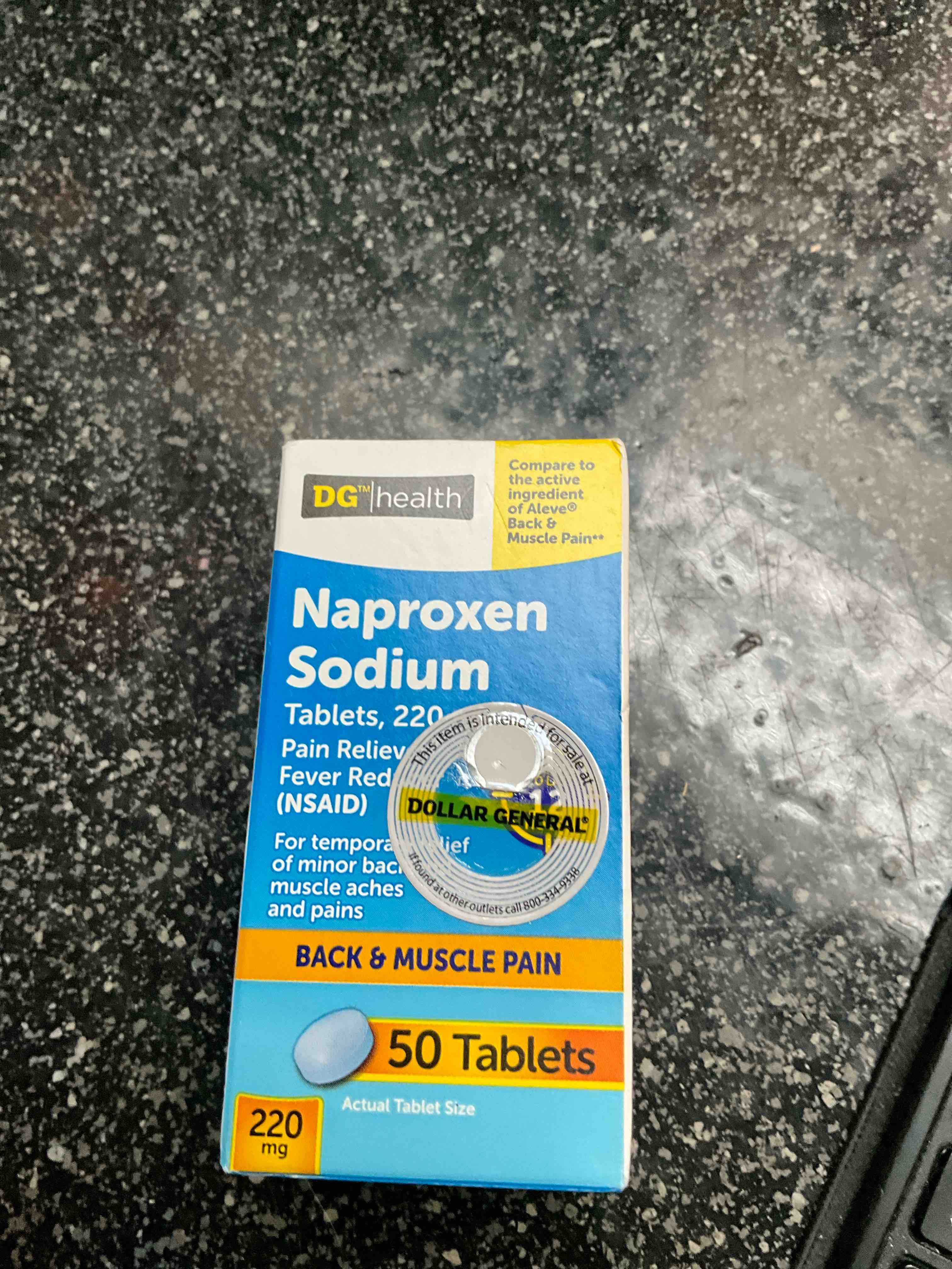Naproxen Sodium Tablets - Pain Relief/Fever Reducer - 50. tablets - back & muscle pain - 220 mg 