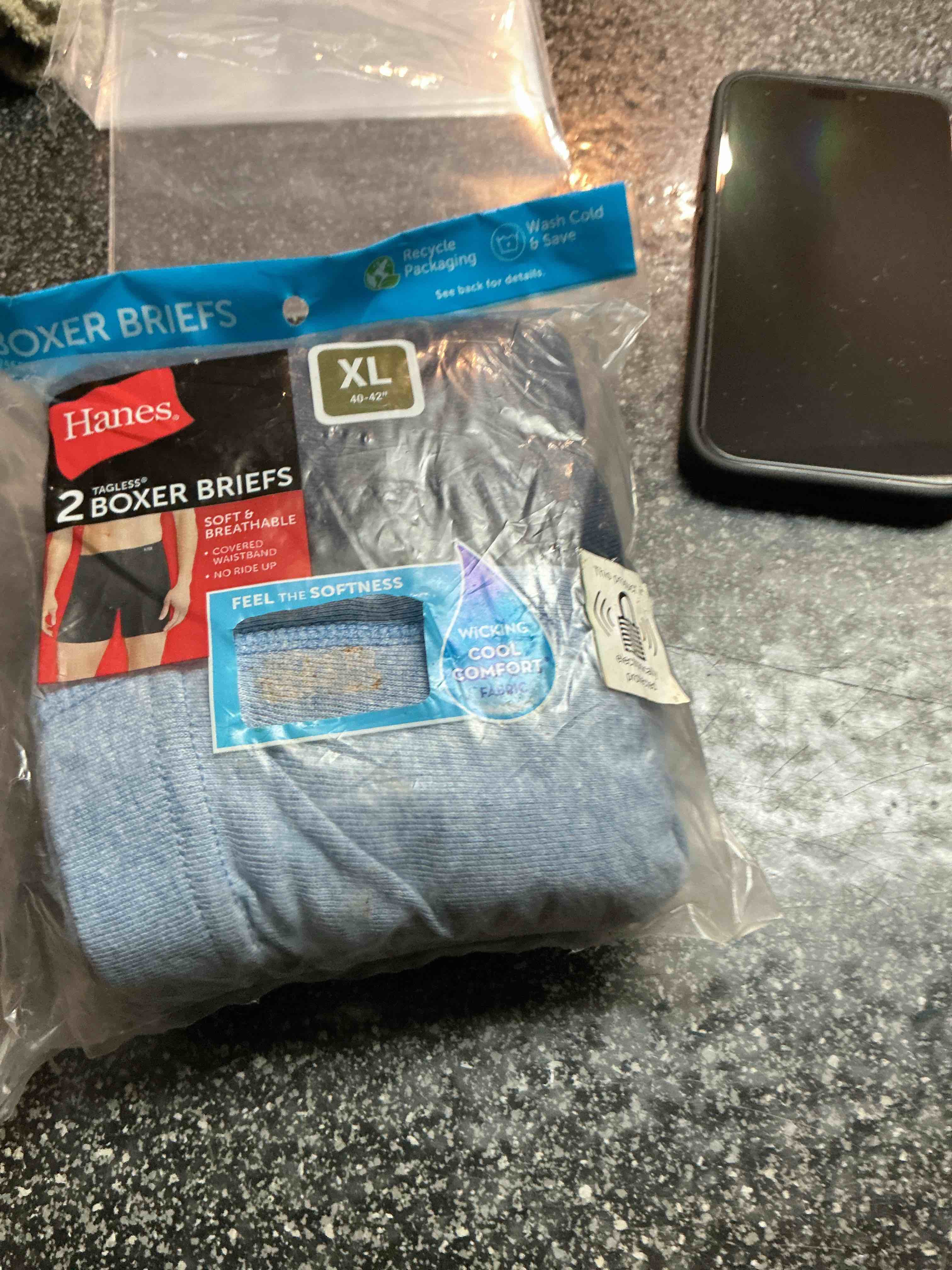Hanes 2 Boxer Brief Size XL Cool Comfort 