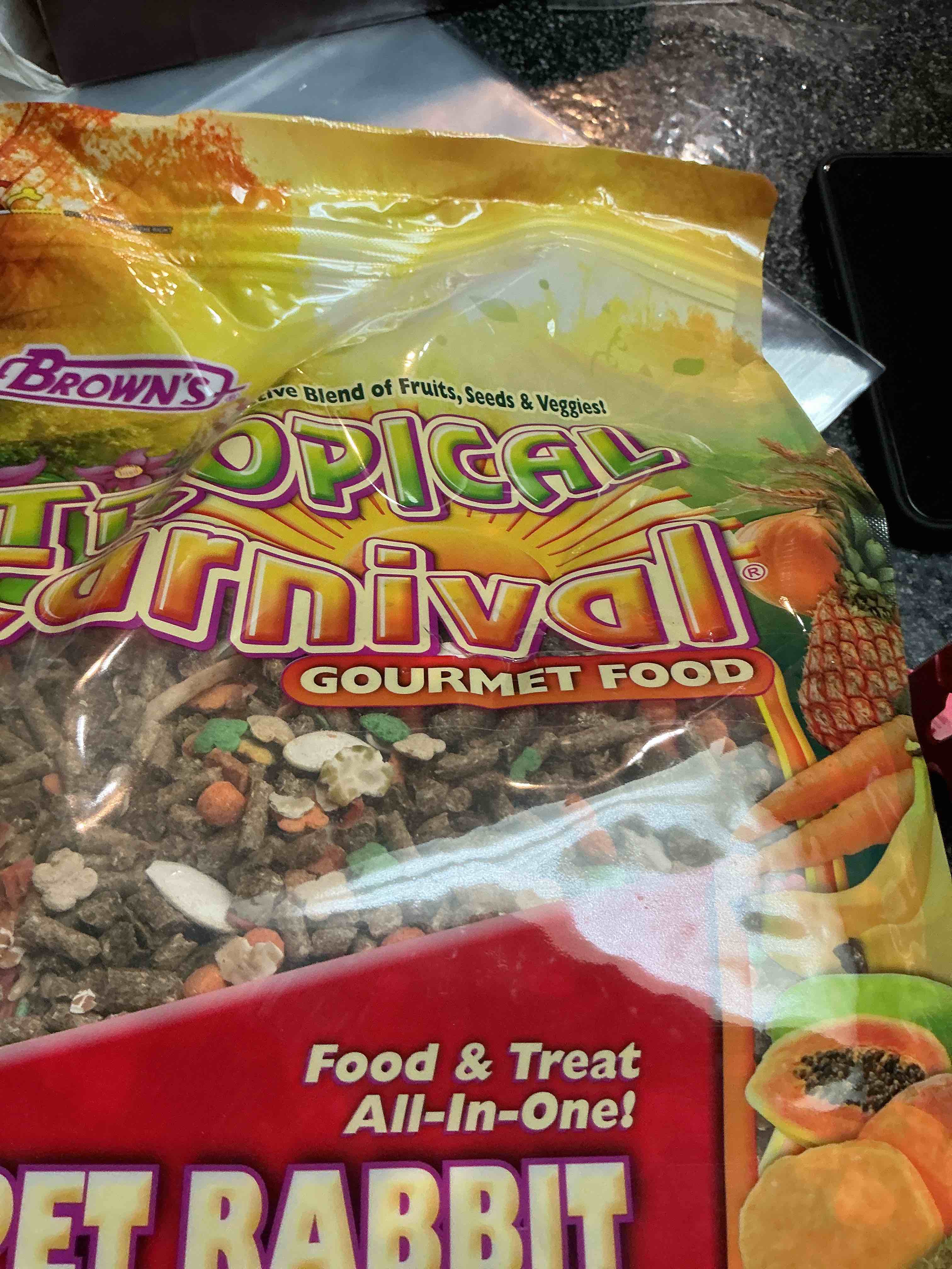 F.M. Brown's Tropical Carnival, Gourmet Pet Rabbit Food with High-Fiber Timothy and Alfalfa Hay Pellets, Probiotics for Digestive Health, Vitamin-Nutrient Fortified Daily Diet, 10 lb.