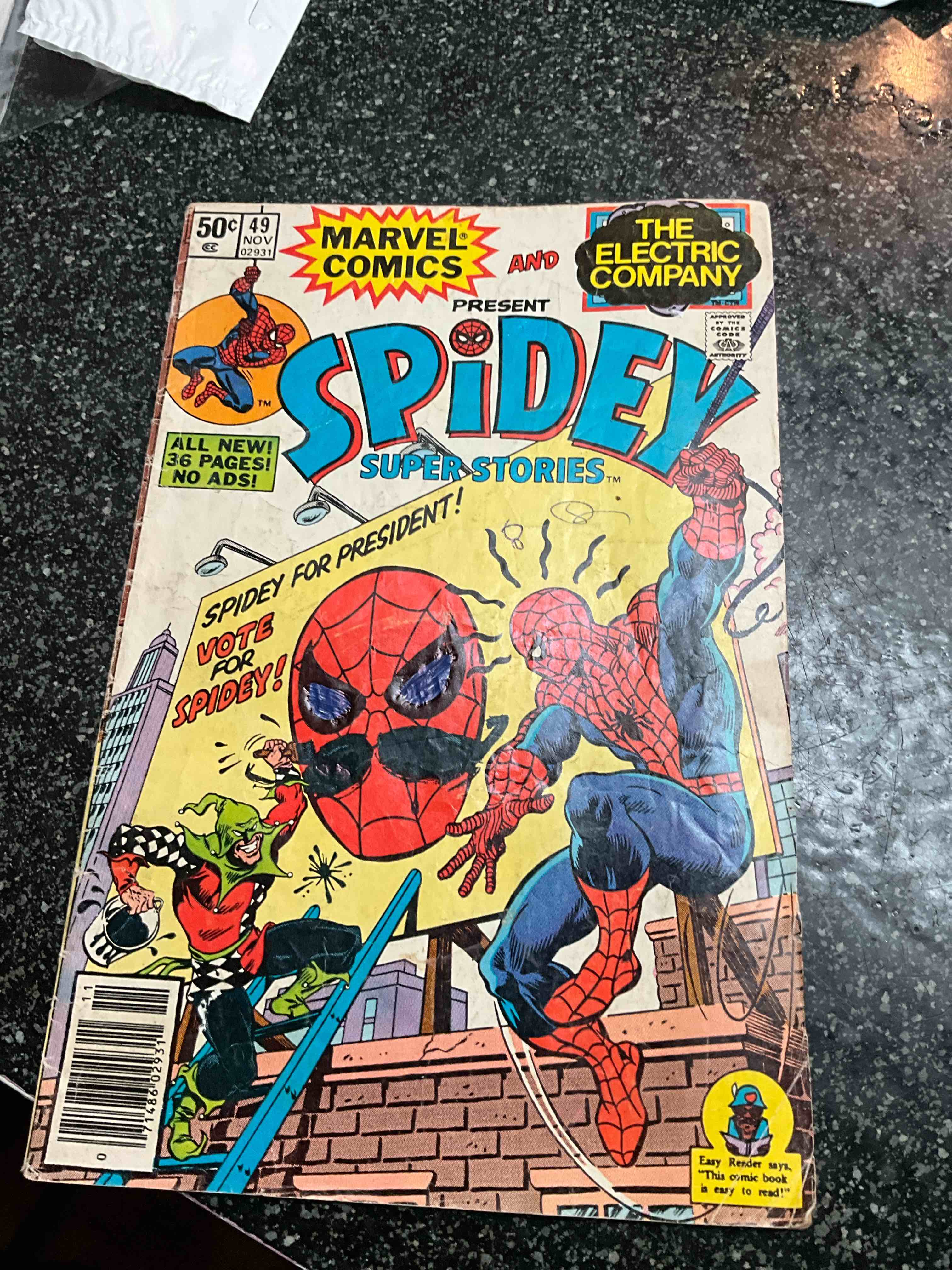 Marvel Comics and The Electric Company - Presents Spidey Super Stories - (Retro comic book)