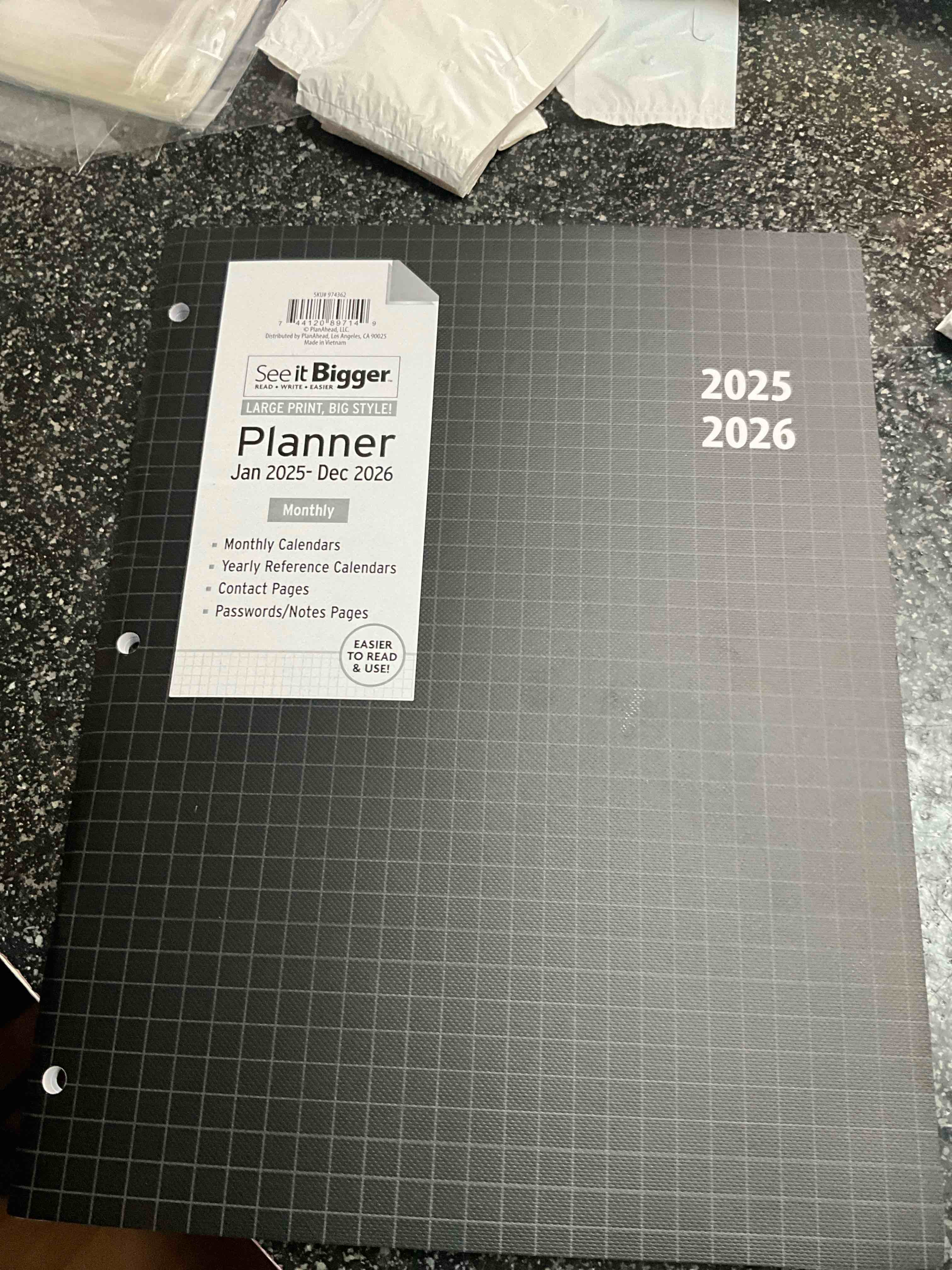 See It Bigger - Large Print - Big Style - Planner - 1/25 - 12/26 - Monthly 