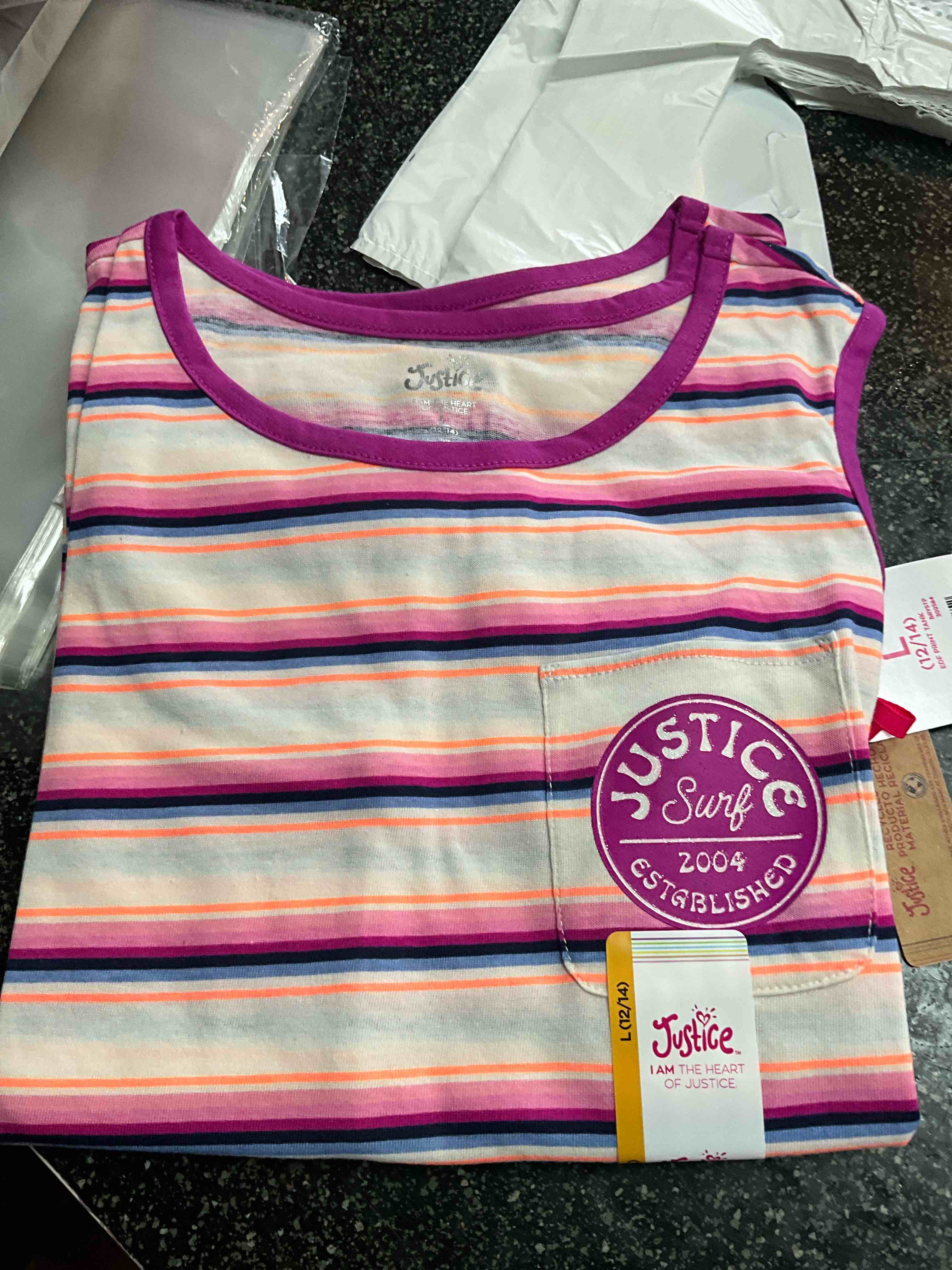 Girls - Justice - Short Sleeve - Tie Front - Shirt - size 12/14 