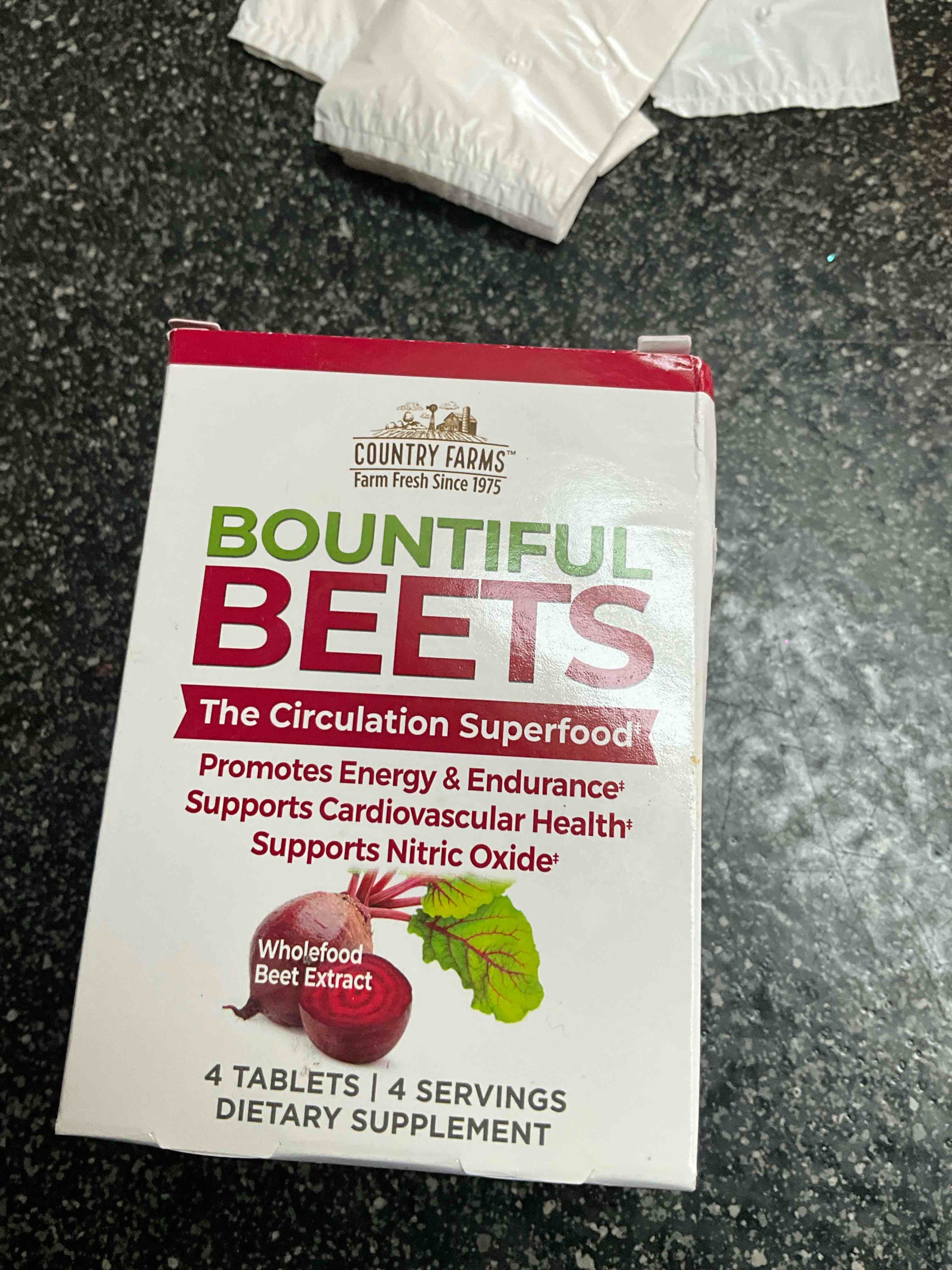 Country Farms - Bountiful Beets - The Circulation Superfood - 4 tabs/4 servings   