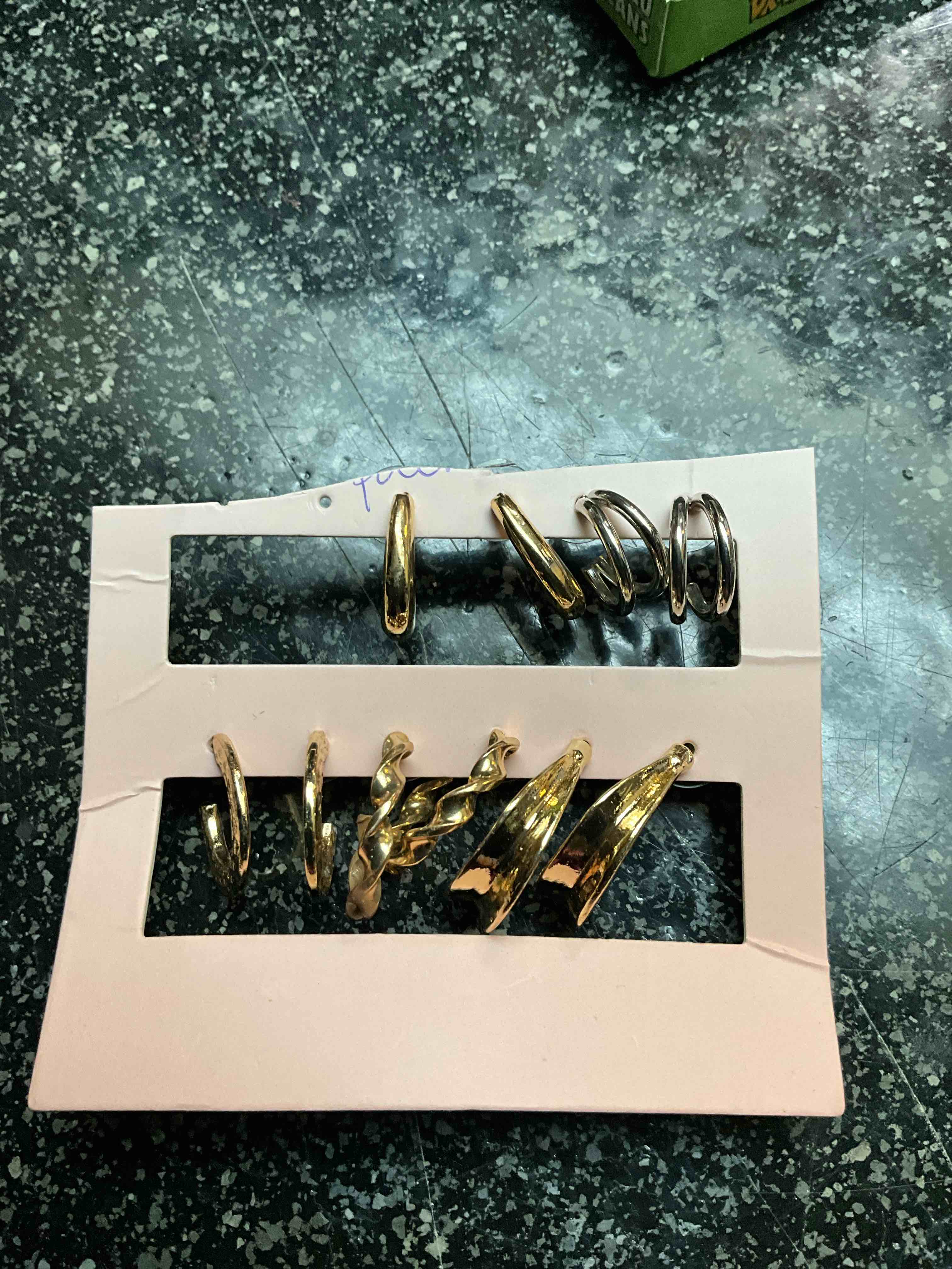 gold/silver hoop earrings - 5 pair 