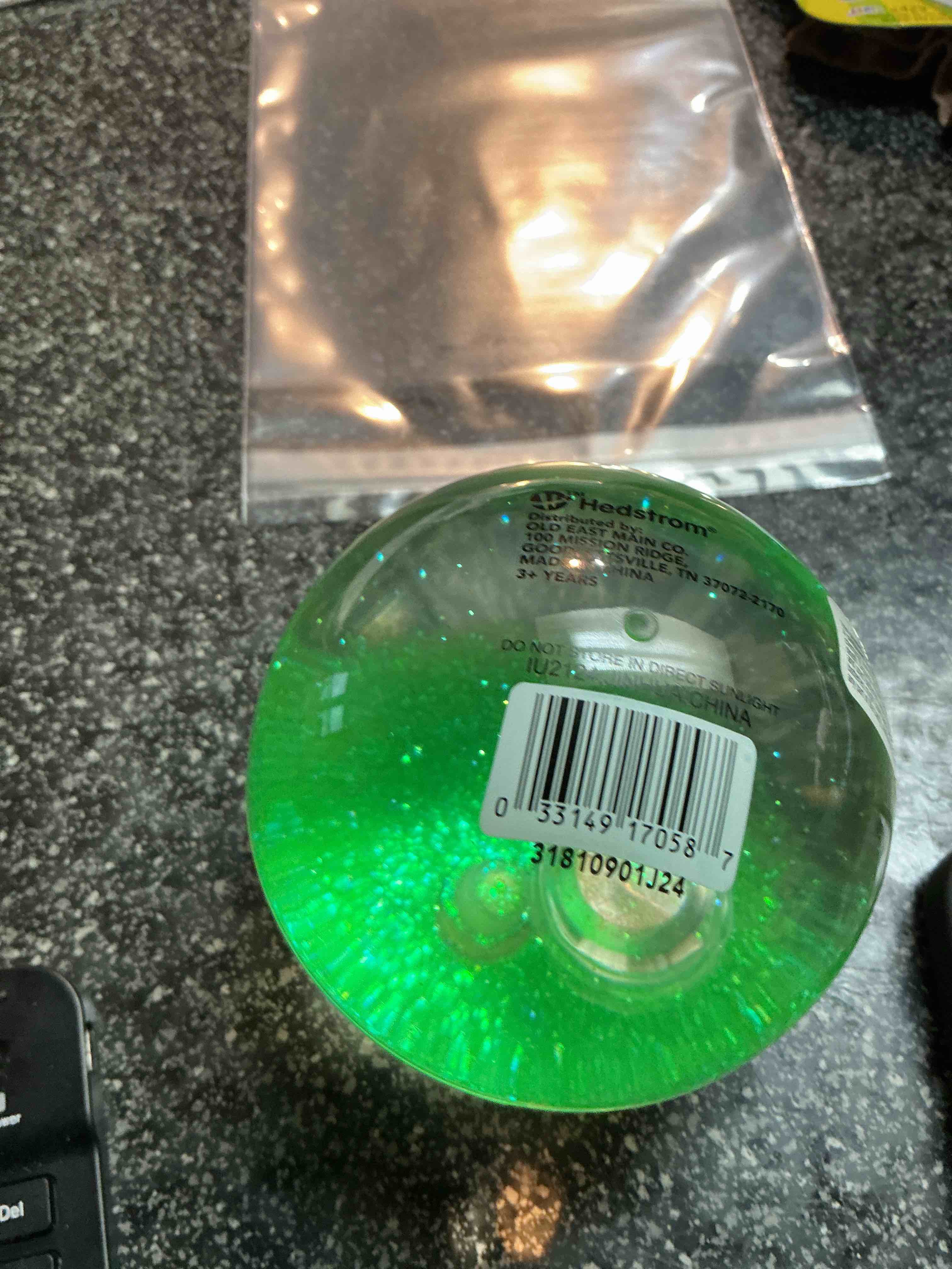 Hedstrom Green Glitter Ball 