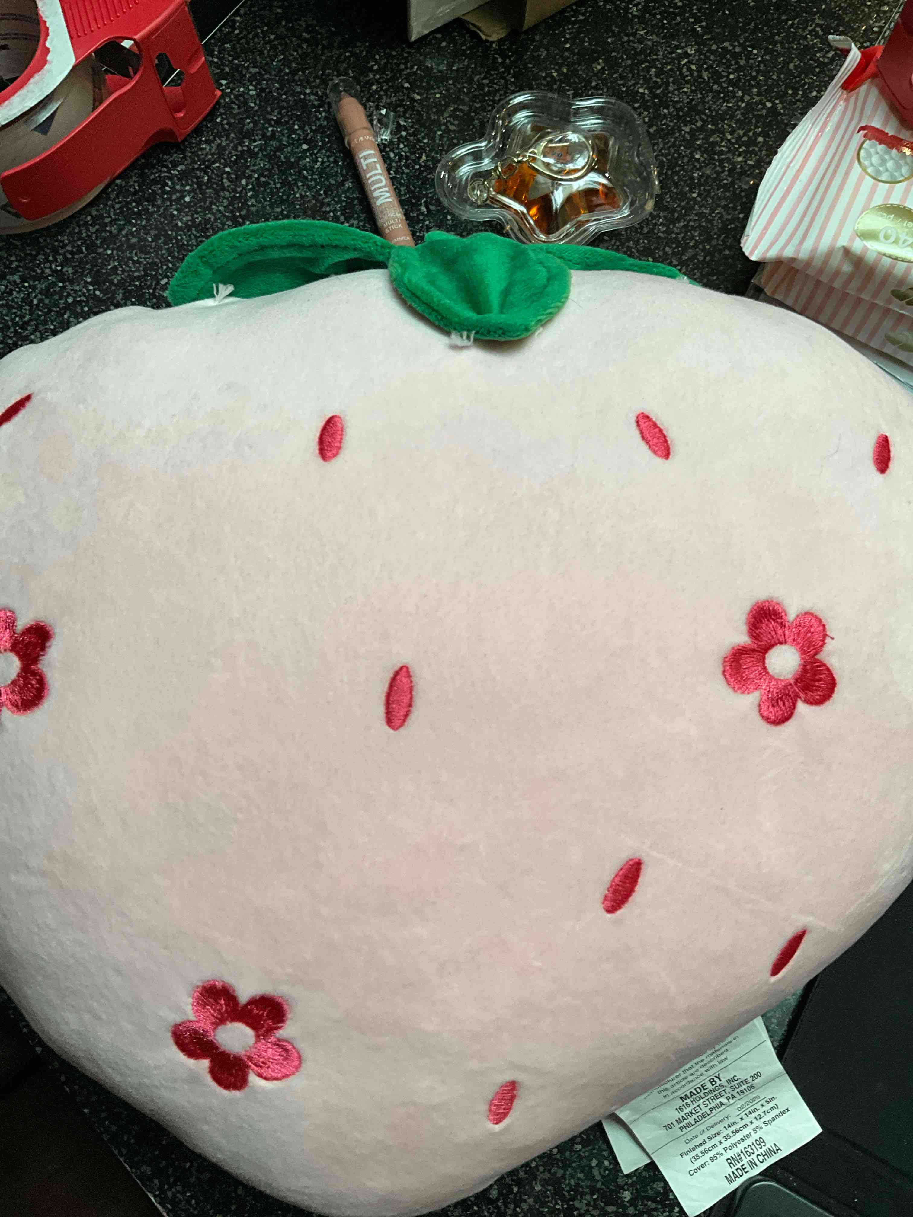 14 x 14 x 5 - Strawberry Squish Pillow 