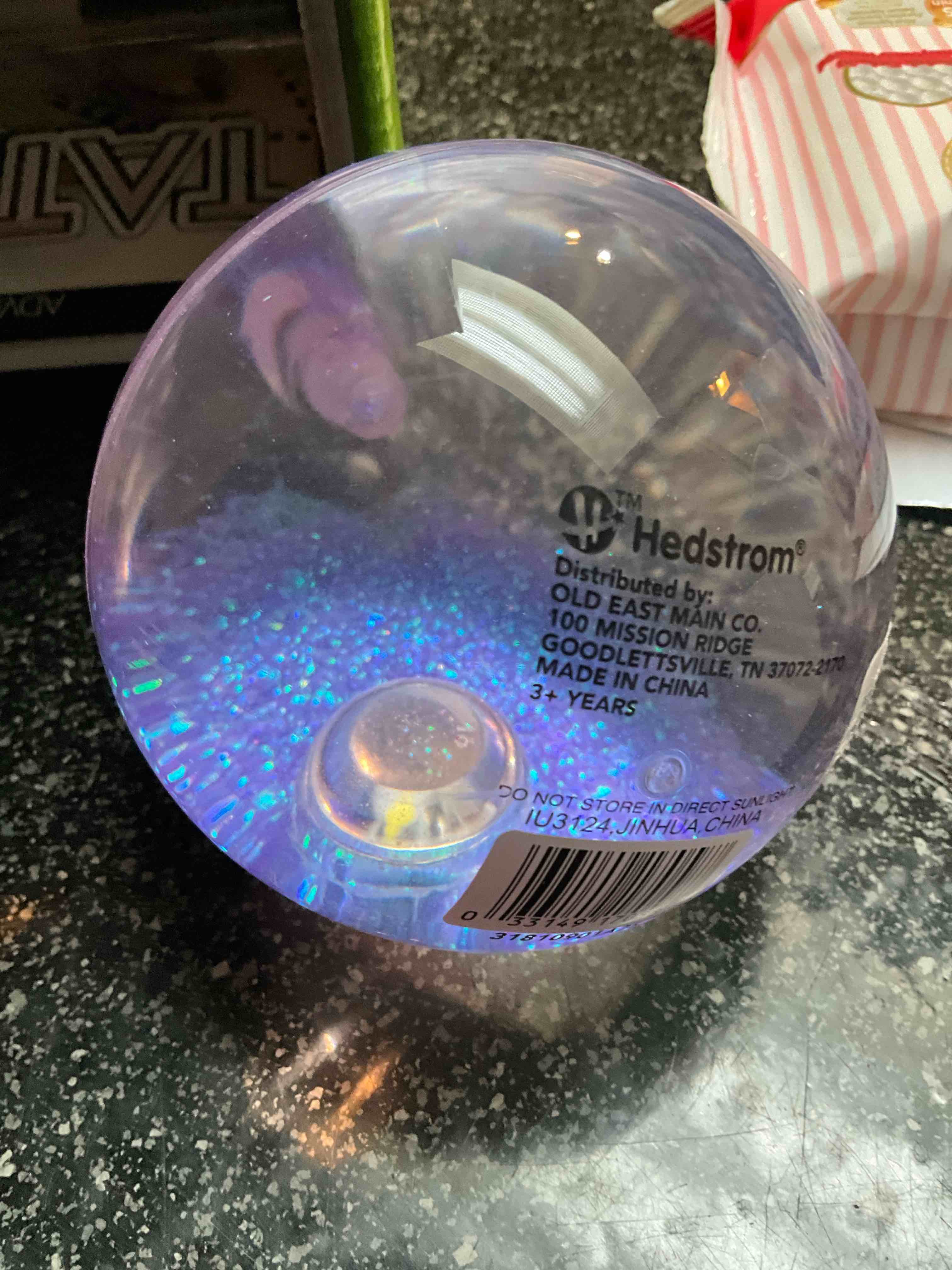 Hedstrom - Large Purple Glitter Water Ball 