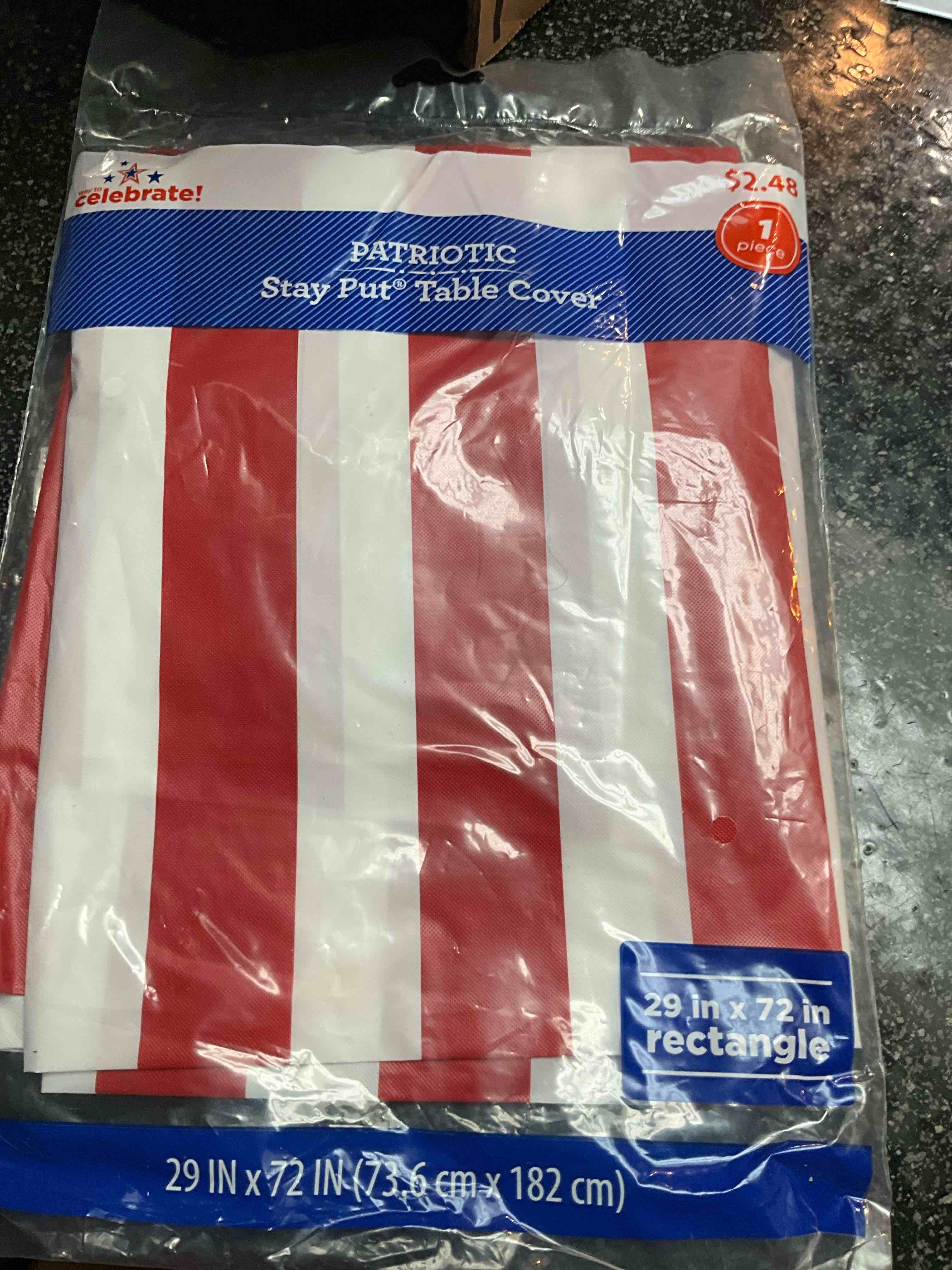 Patriotic Stay Put Table Cover - 29 x 72 Rectangle 