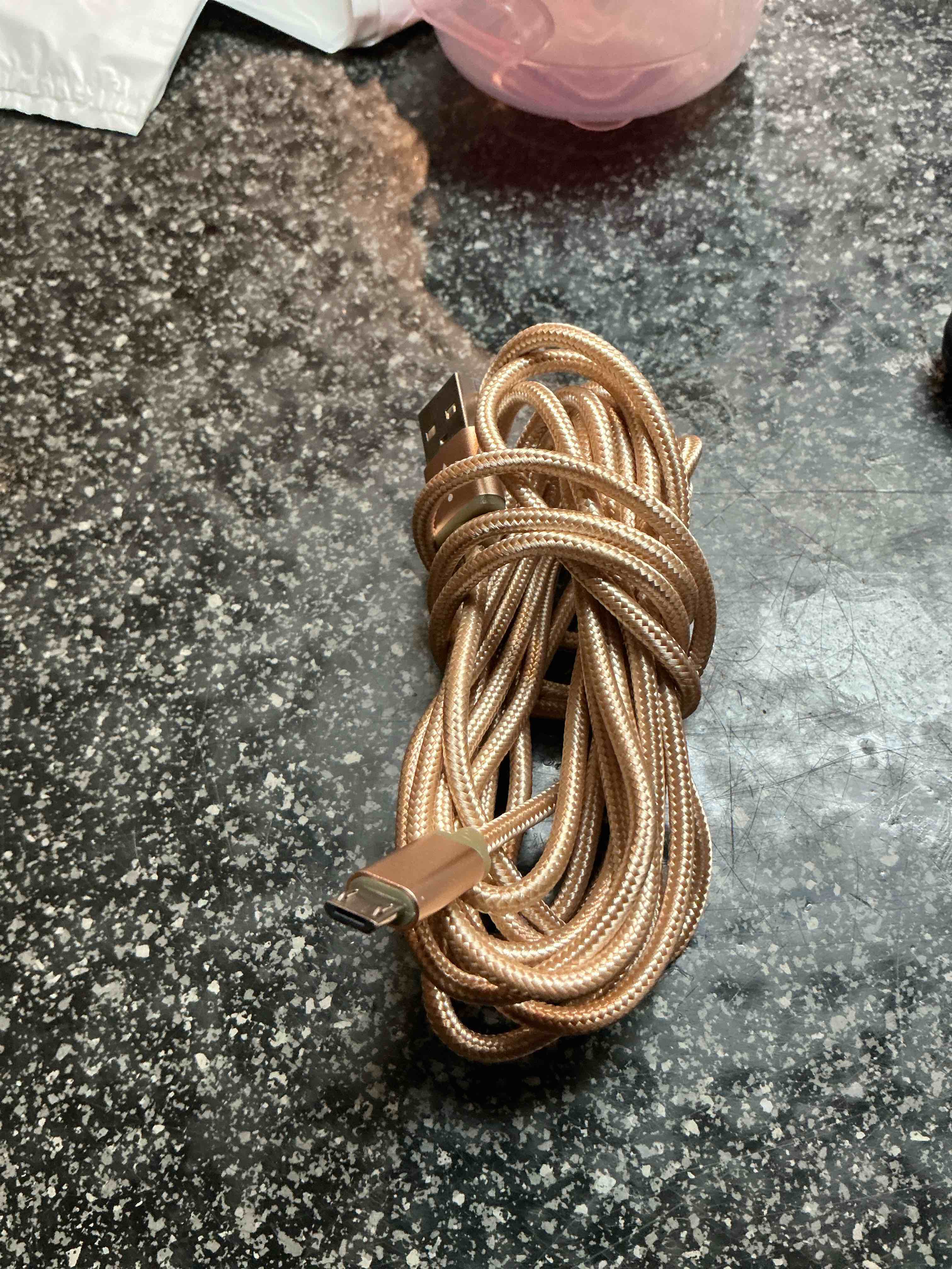 4 Ft, Gold Charging Cord With USB 