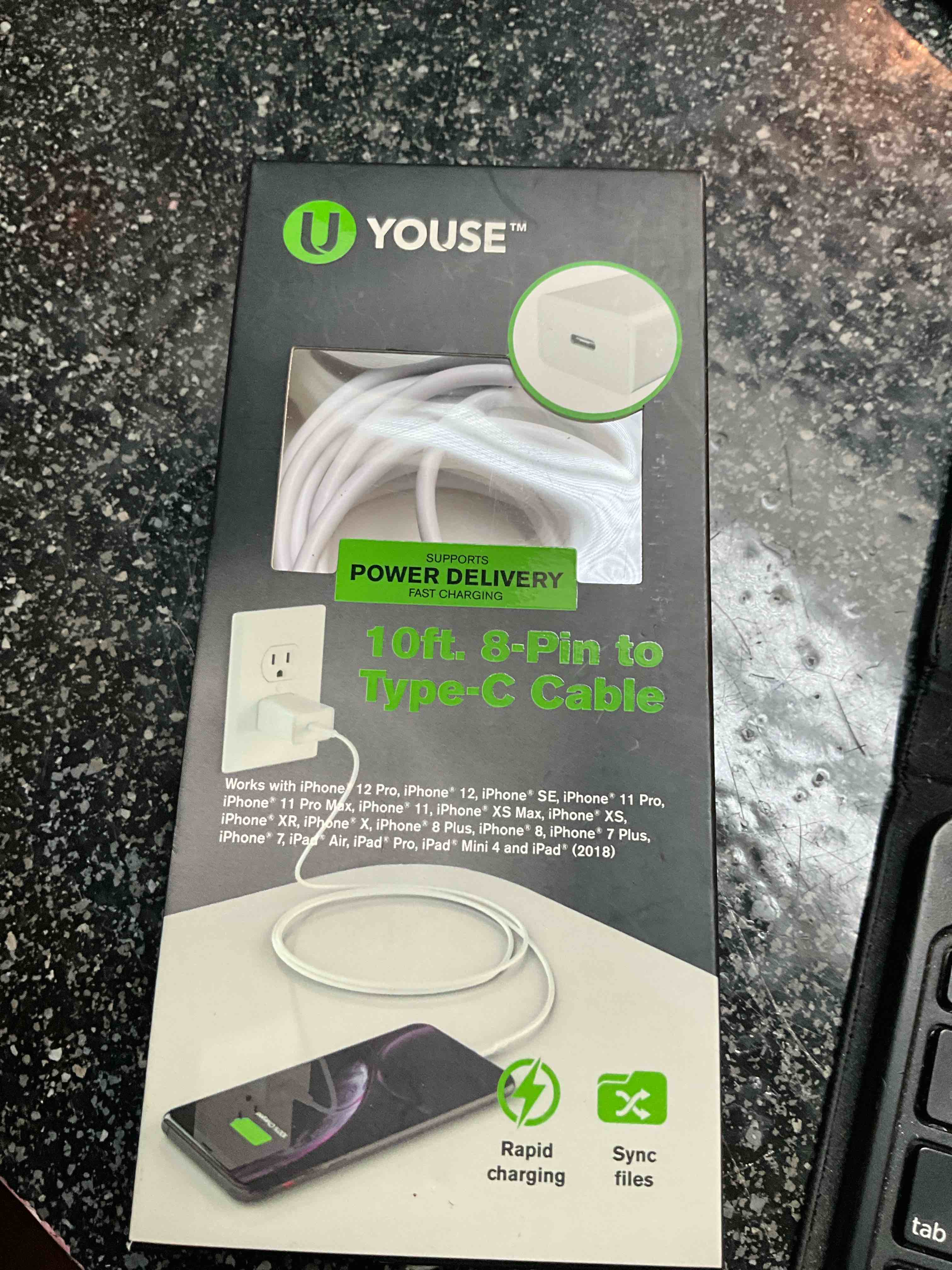 U Youse - 10ft - 8pin to C type Cable 