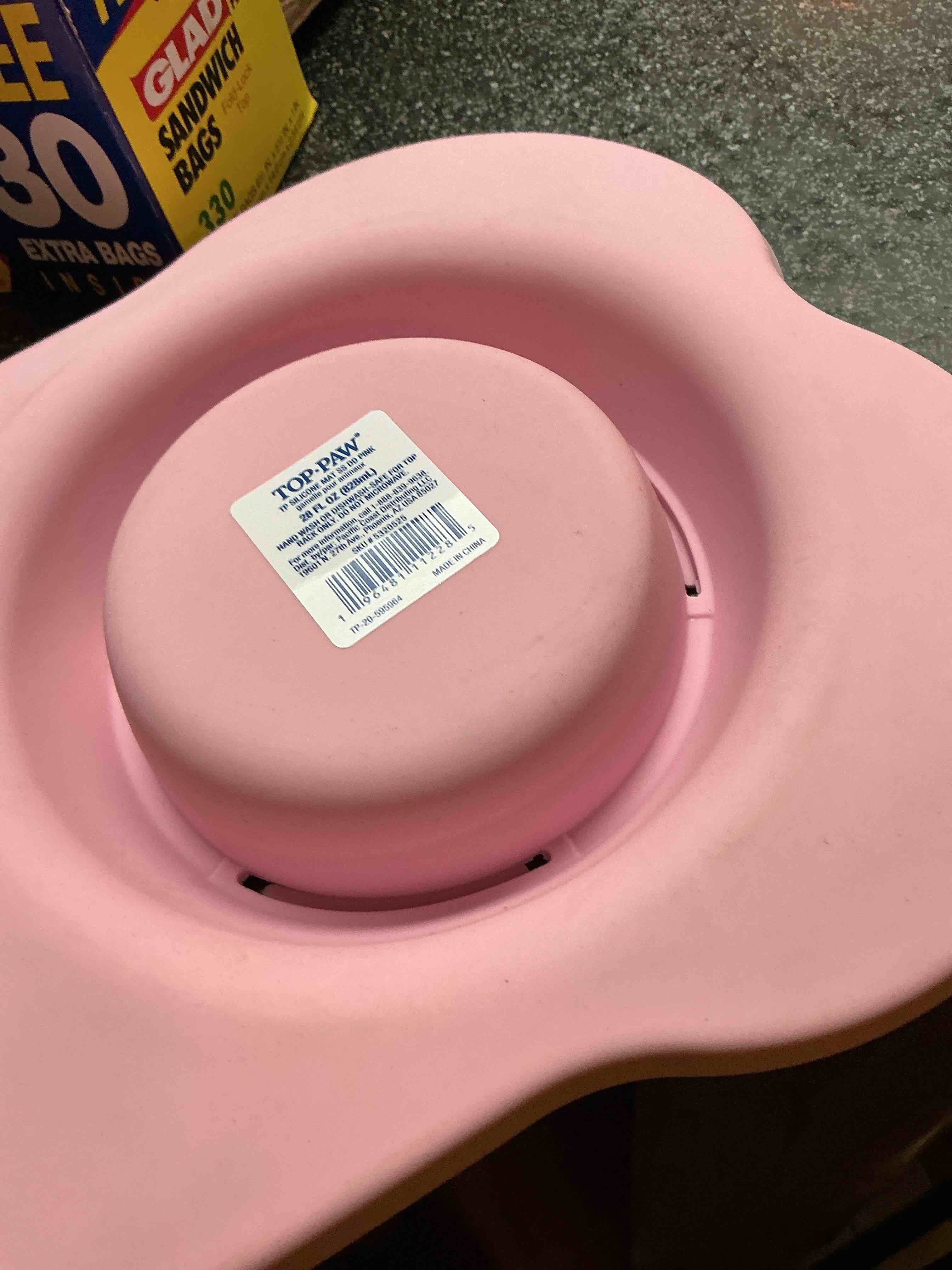 Top -Paw Pink Dog Bowls Holder 