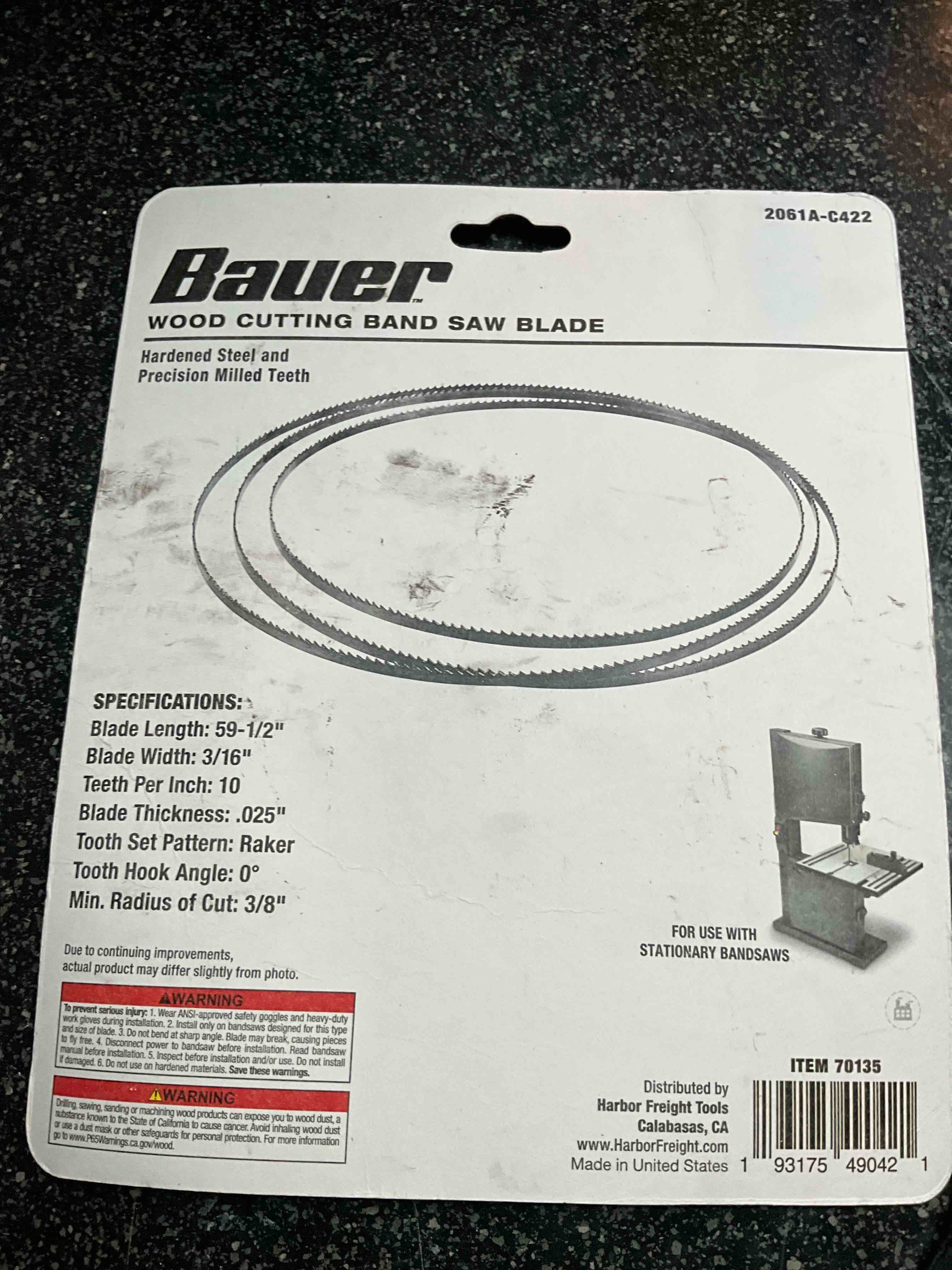 Bauer - Wood Cutting Band Saw Blade 