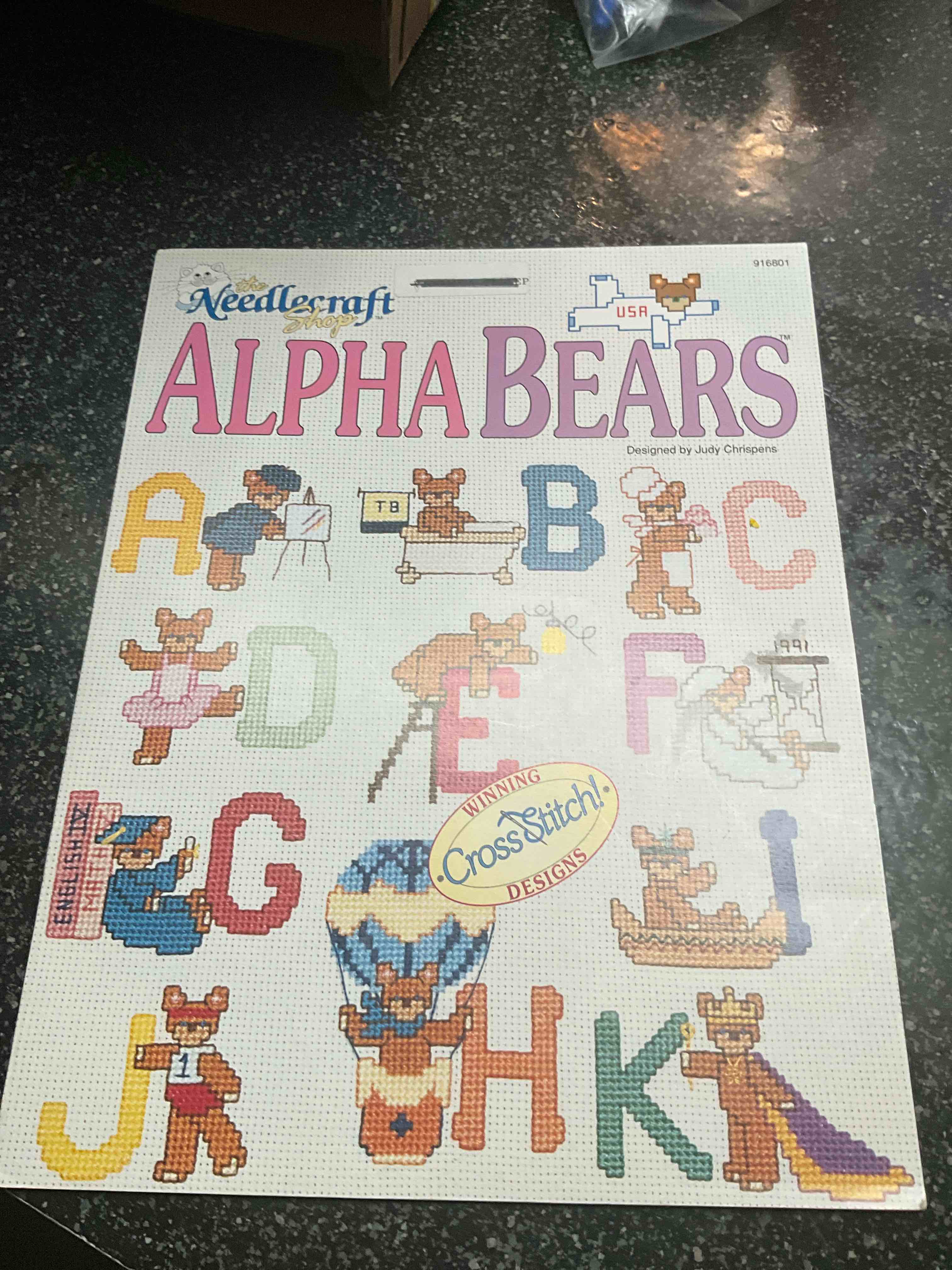Needlecraft Alpha Bears - winning cross stitch designs 