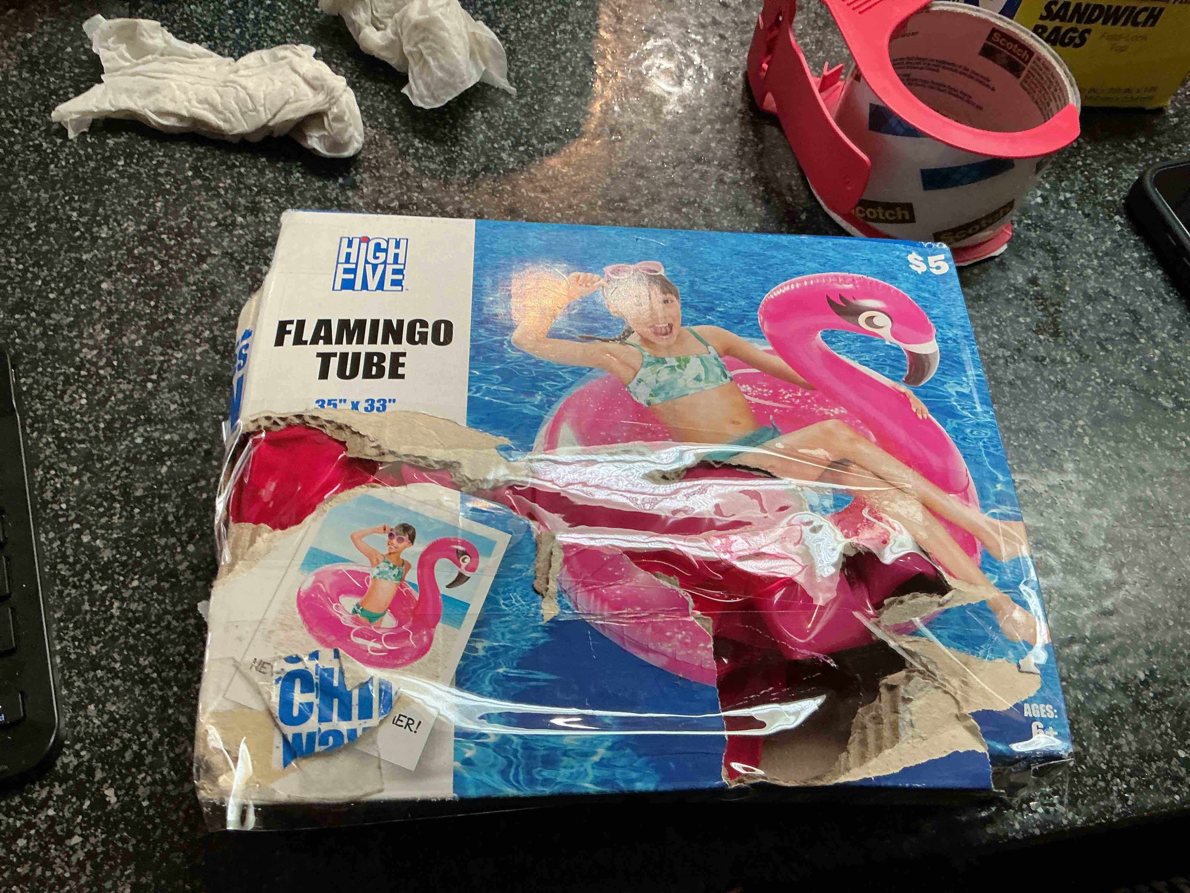 High Five Flamingo Tube 35” X 33 “ 