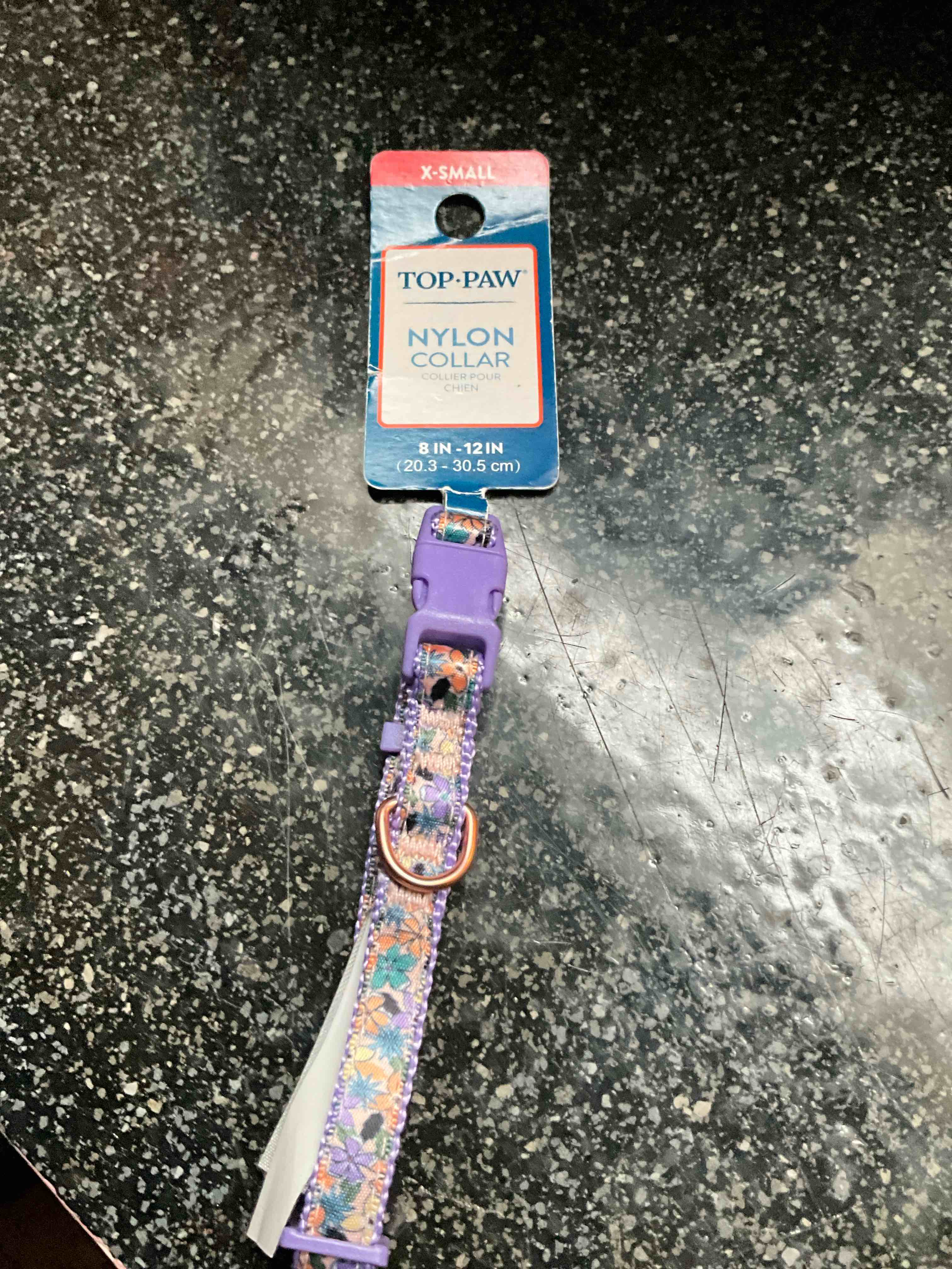 top paw - nylon pet collar - size - xs