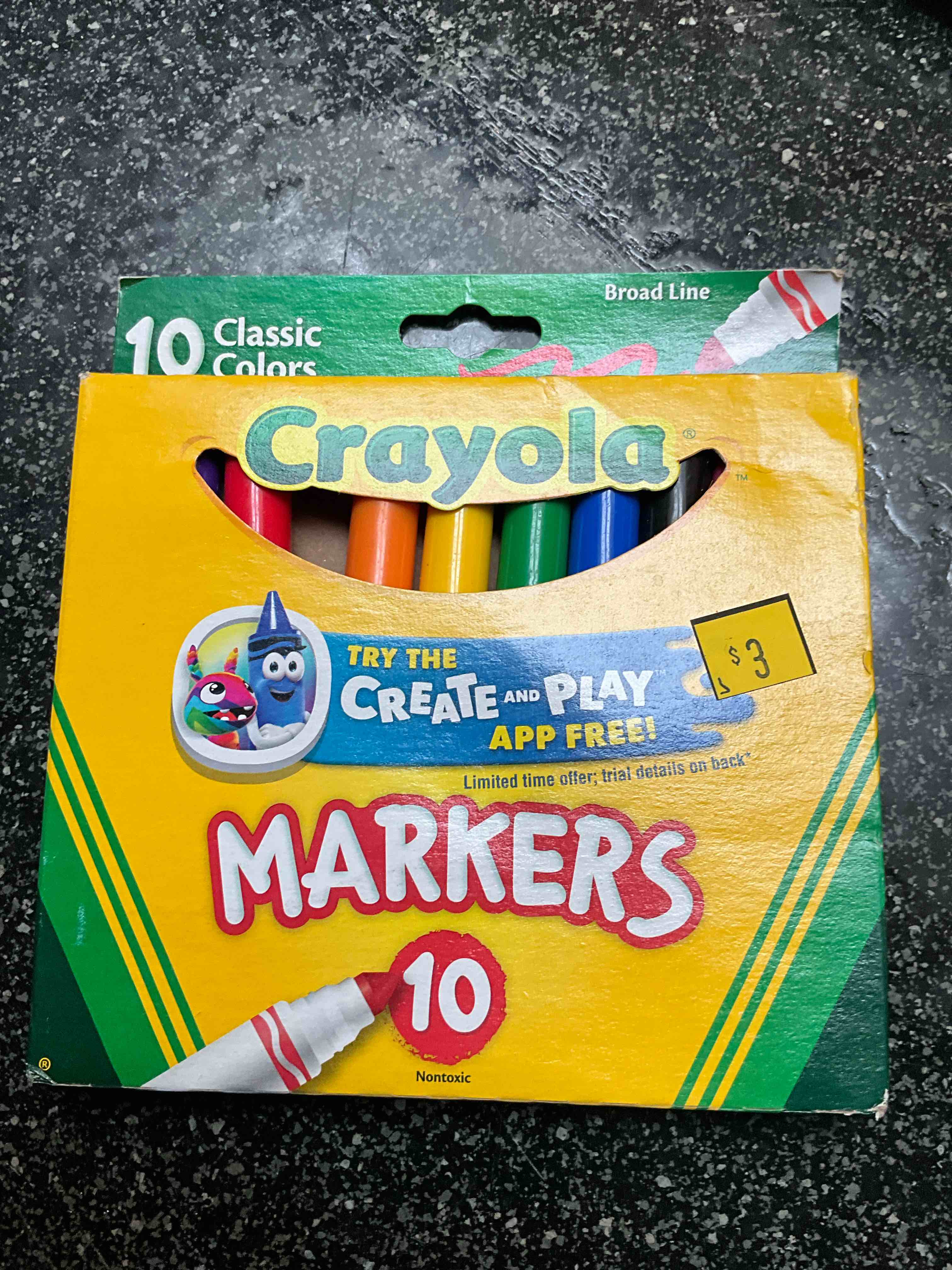 crayola broad line markers, classic colors 10 each