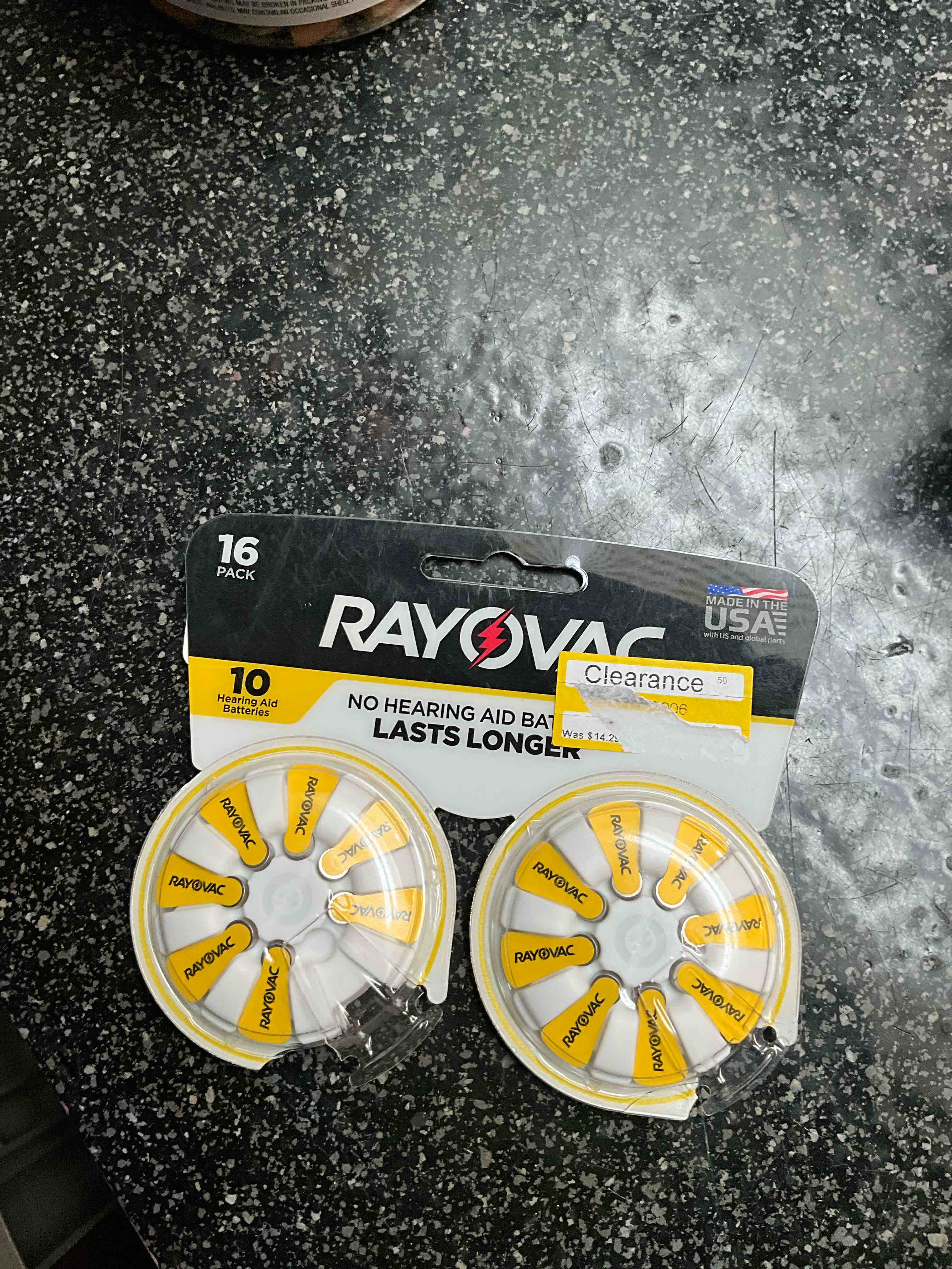rayovac size 10 hearing aid batteries (15pack)