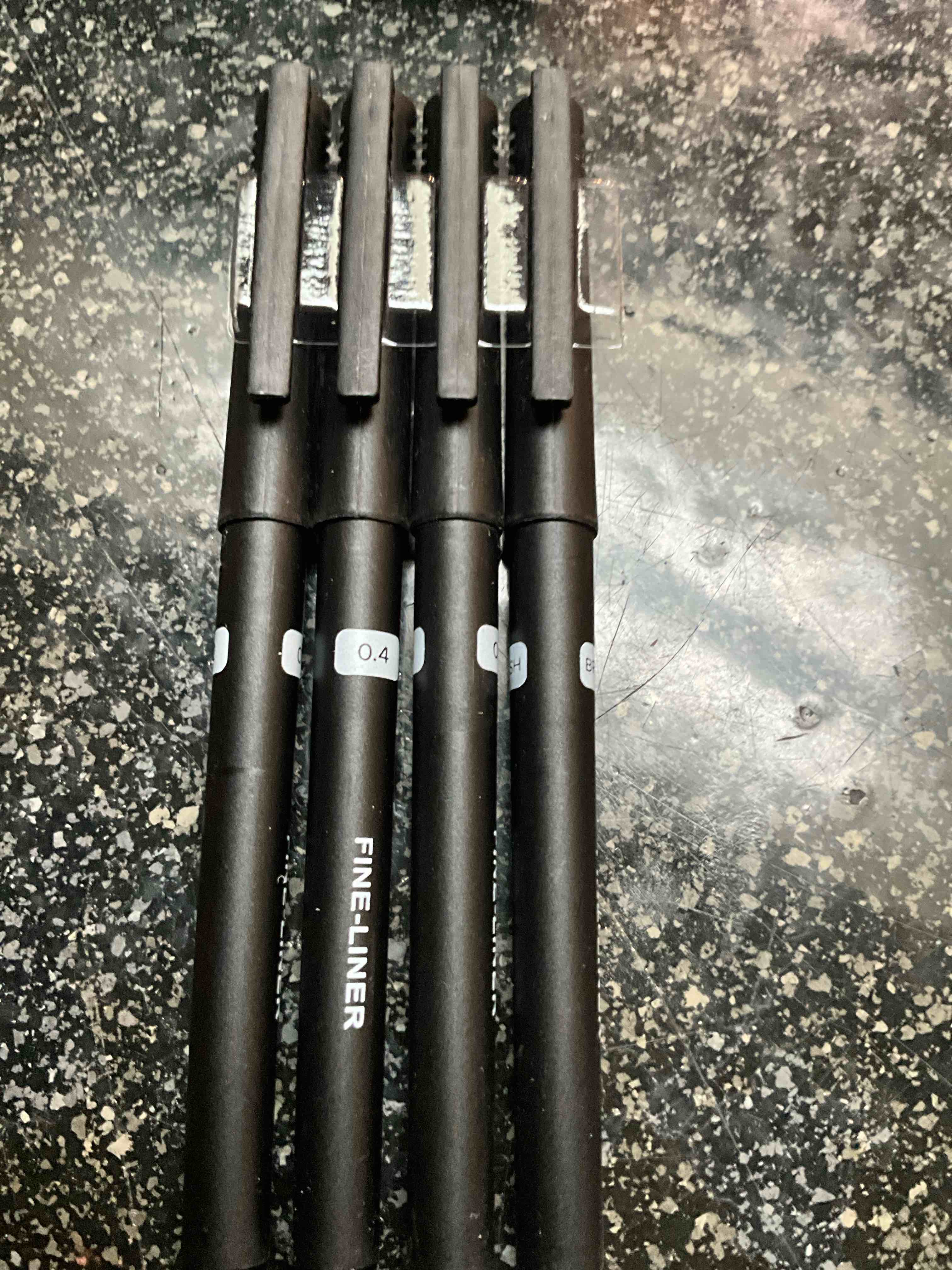 Artist Pens - 3 Different Fine Liners + Brush Pen - Black 