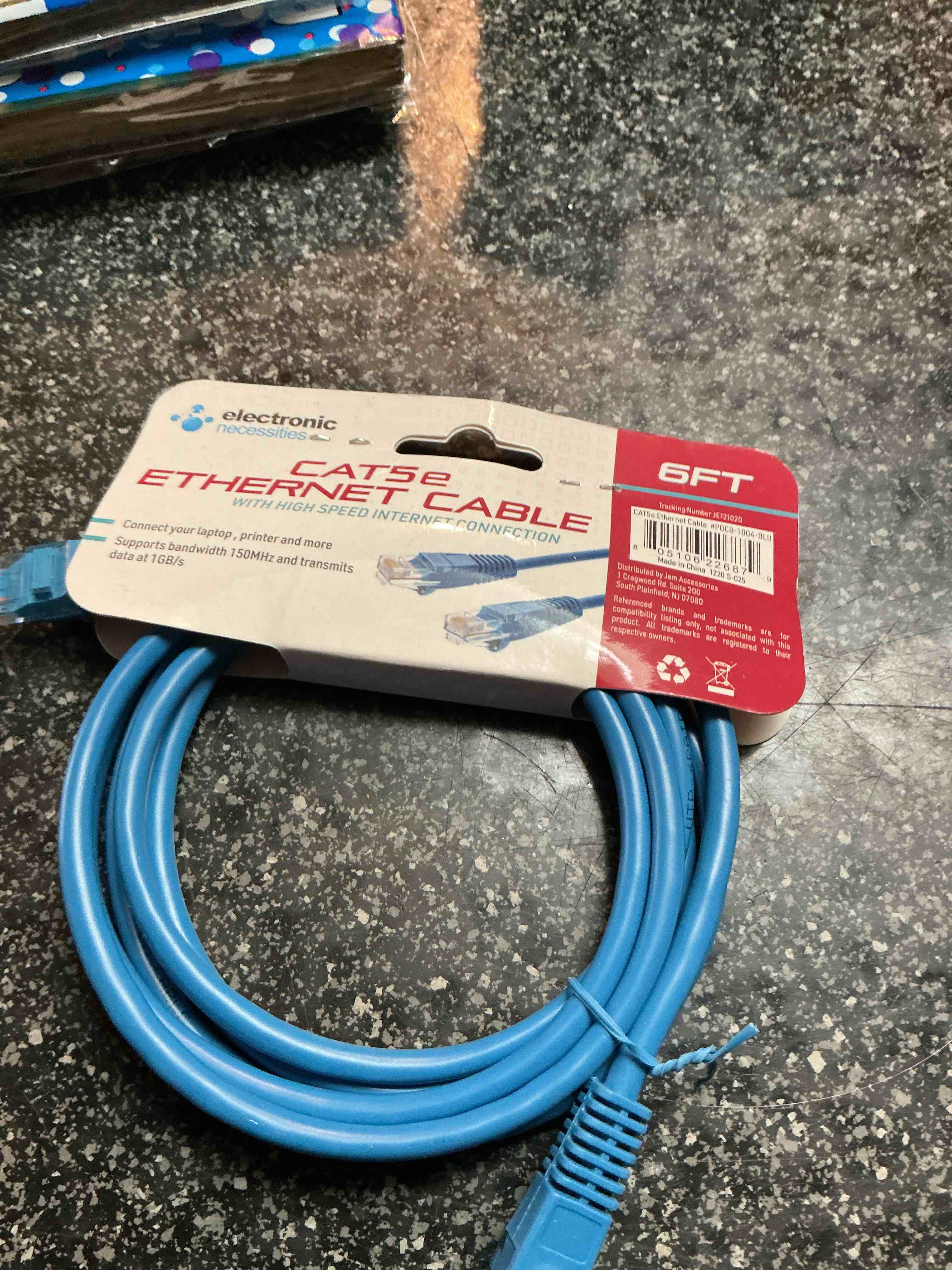 electronic cat5e ethernet cable  6 ft. 