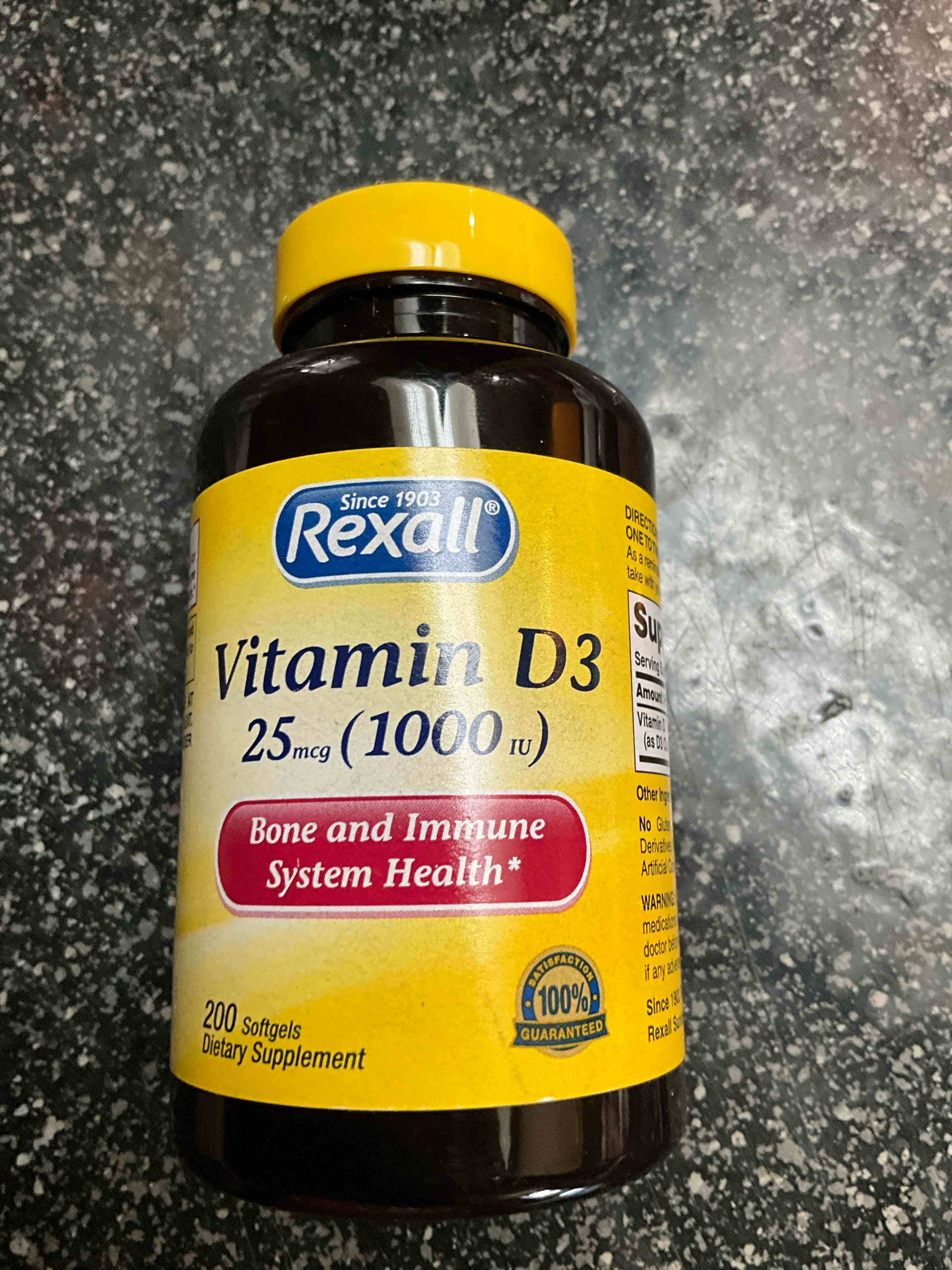 Rexall - Vitamin D3 - 25mcg/1000iu - 200 softgels 