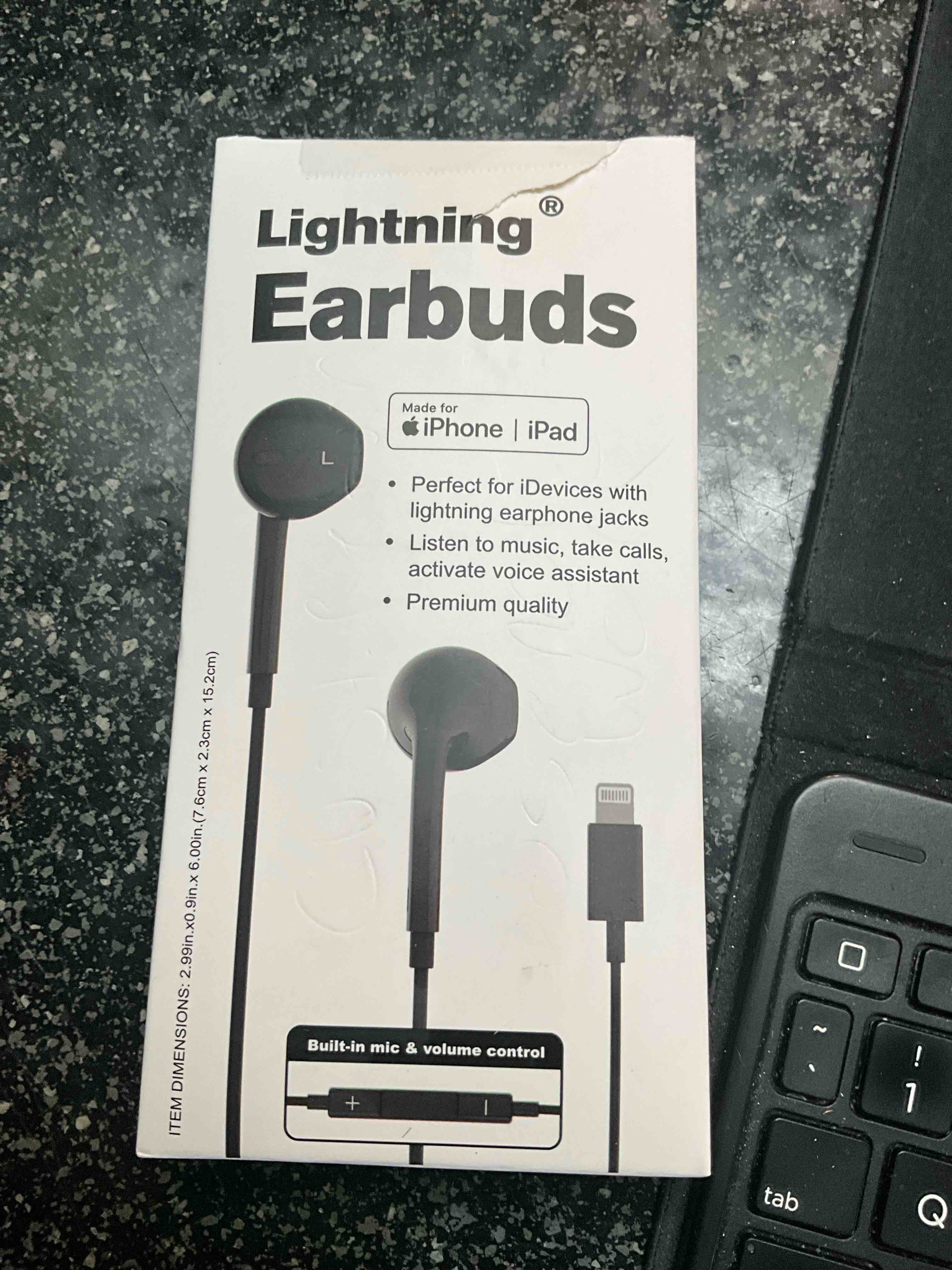 Lightning Earbuds - for iPhone/iPad - Black 