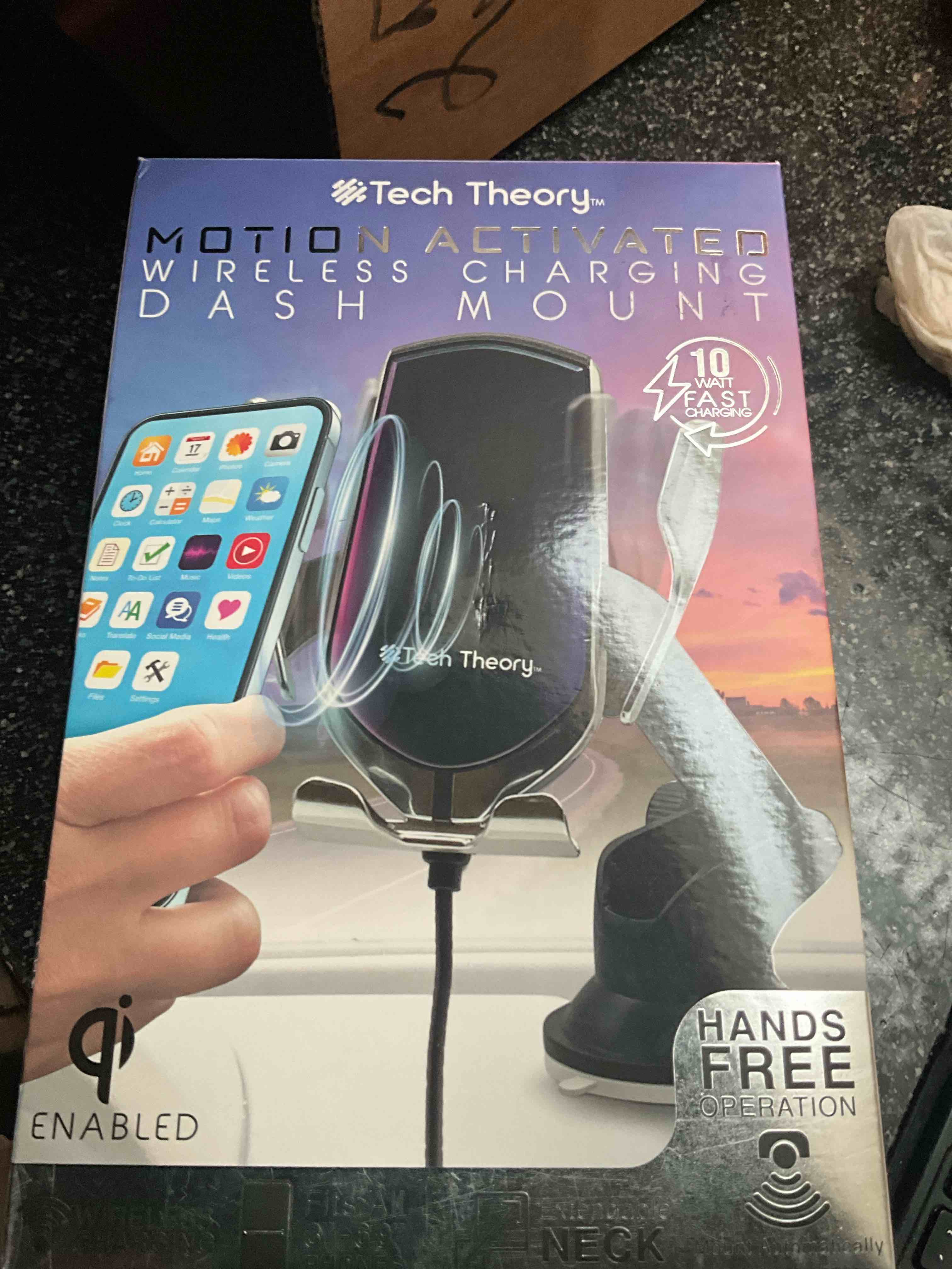 Tech Theory - Motion Activated - Wireless Charging Dash Mount - Hands Free 