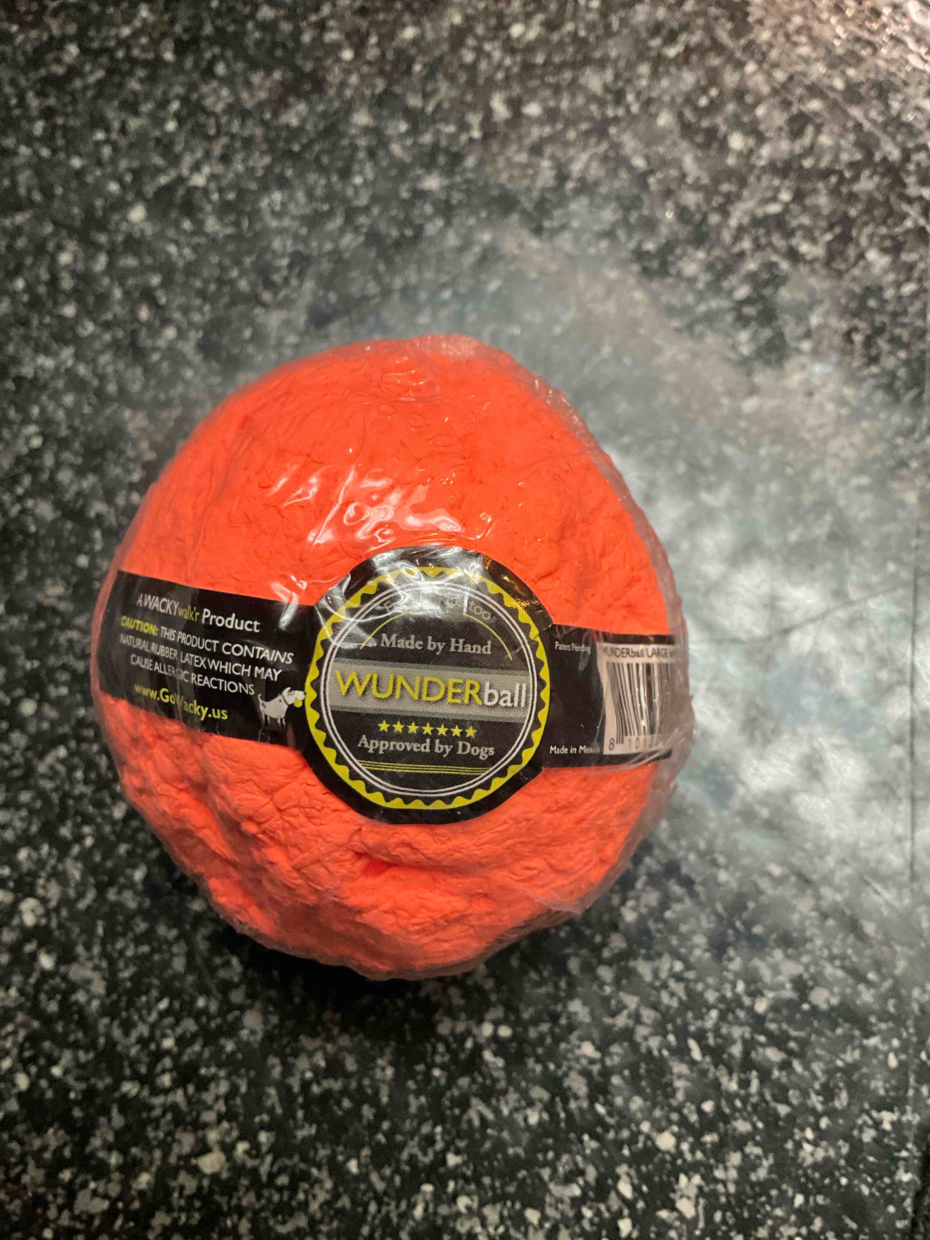 WACKYwalk'r Wunderball Indestructible | Bouncing | Floats | Fetch Dog Toy | Color Varies | Large