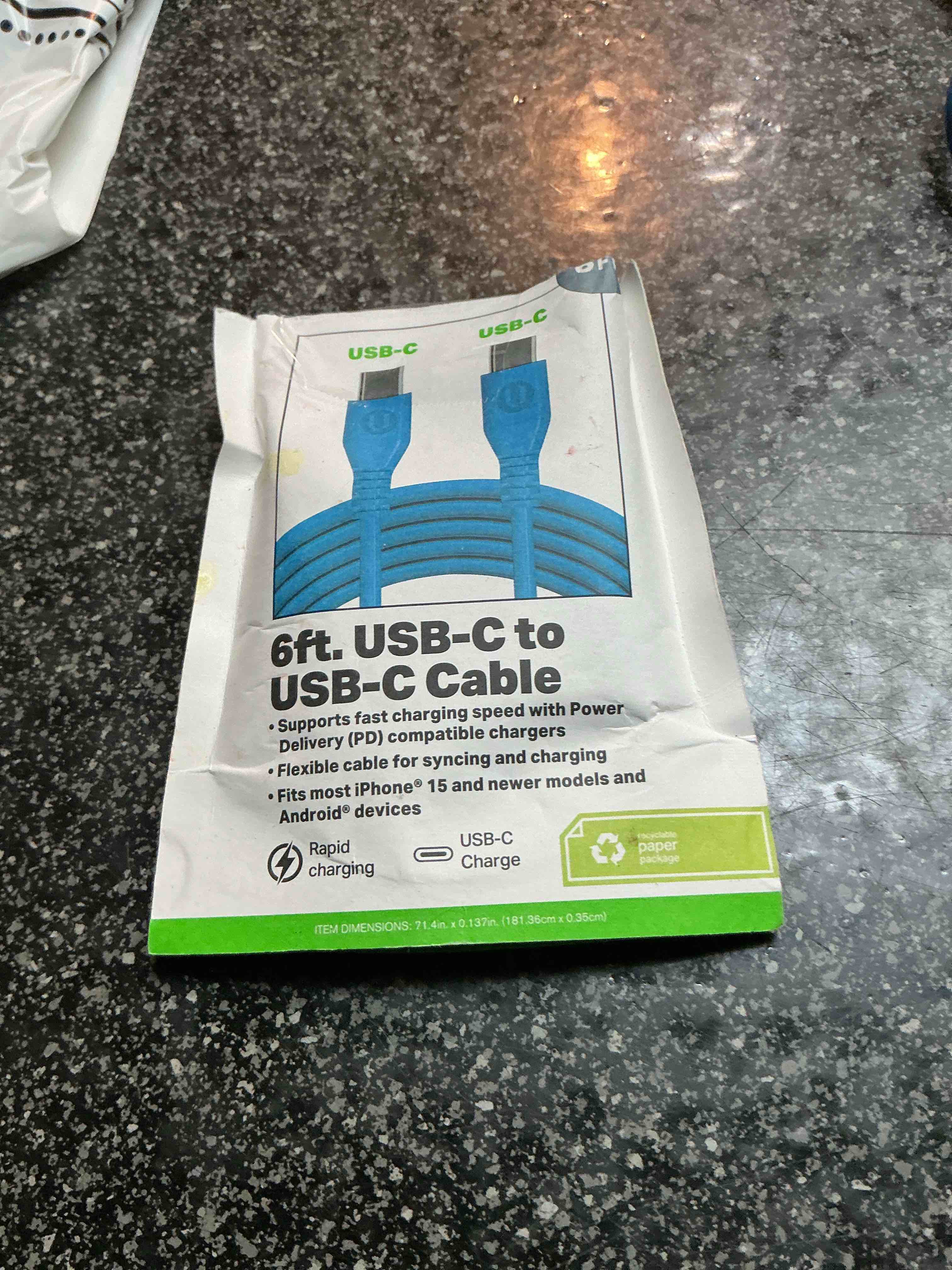 6 ft. usb-c to usb -c cable 