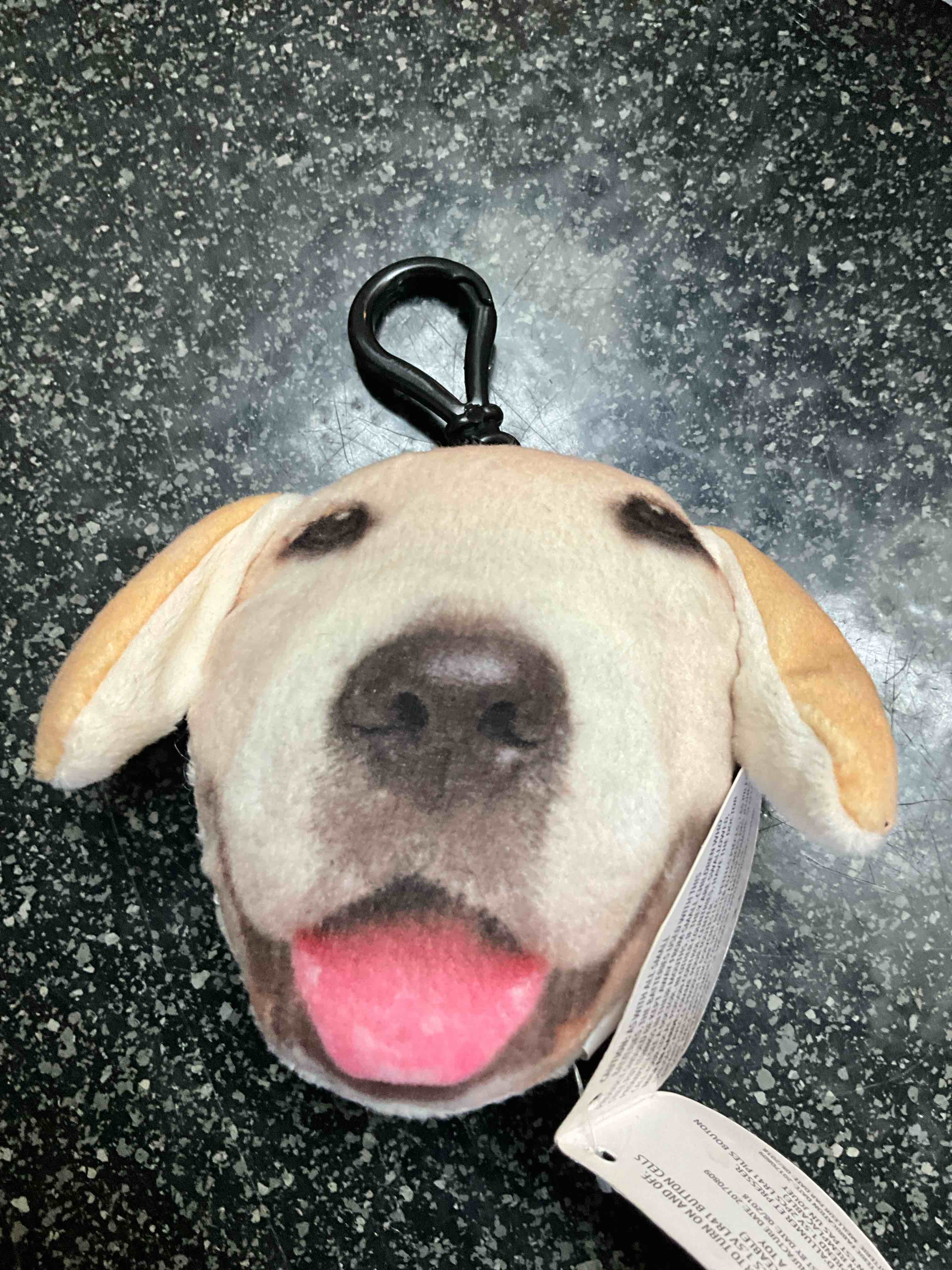 Clip On Dog Plush with Sound (needs batteries) 