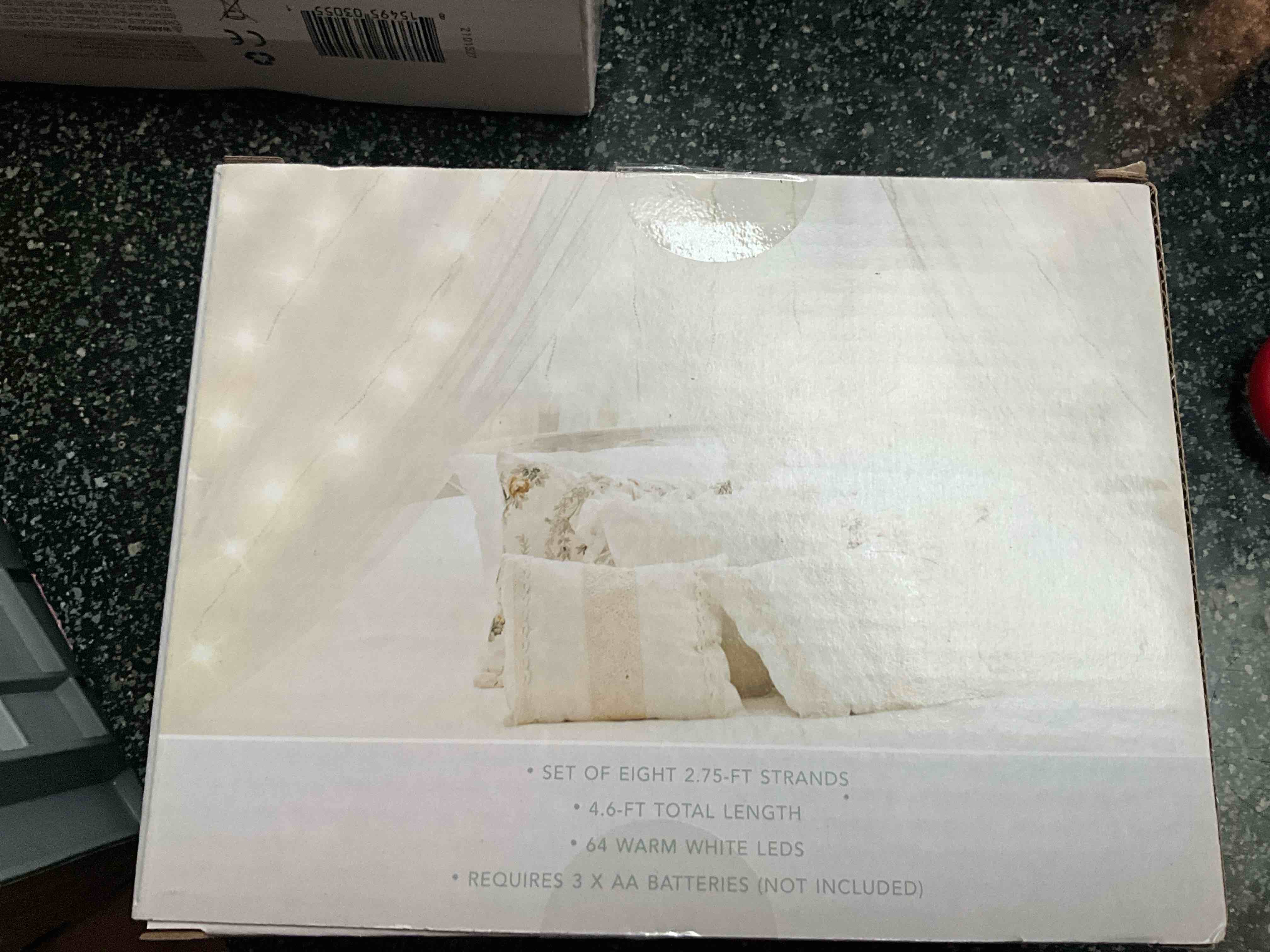 Curtain Lights - Set of 8 - 2.75ft Strands - 64 Warm White LED Lights  