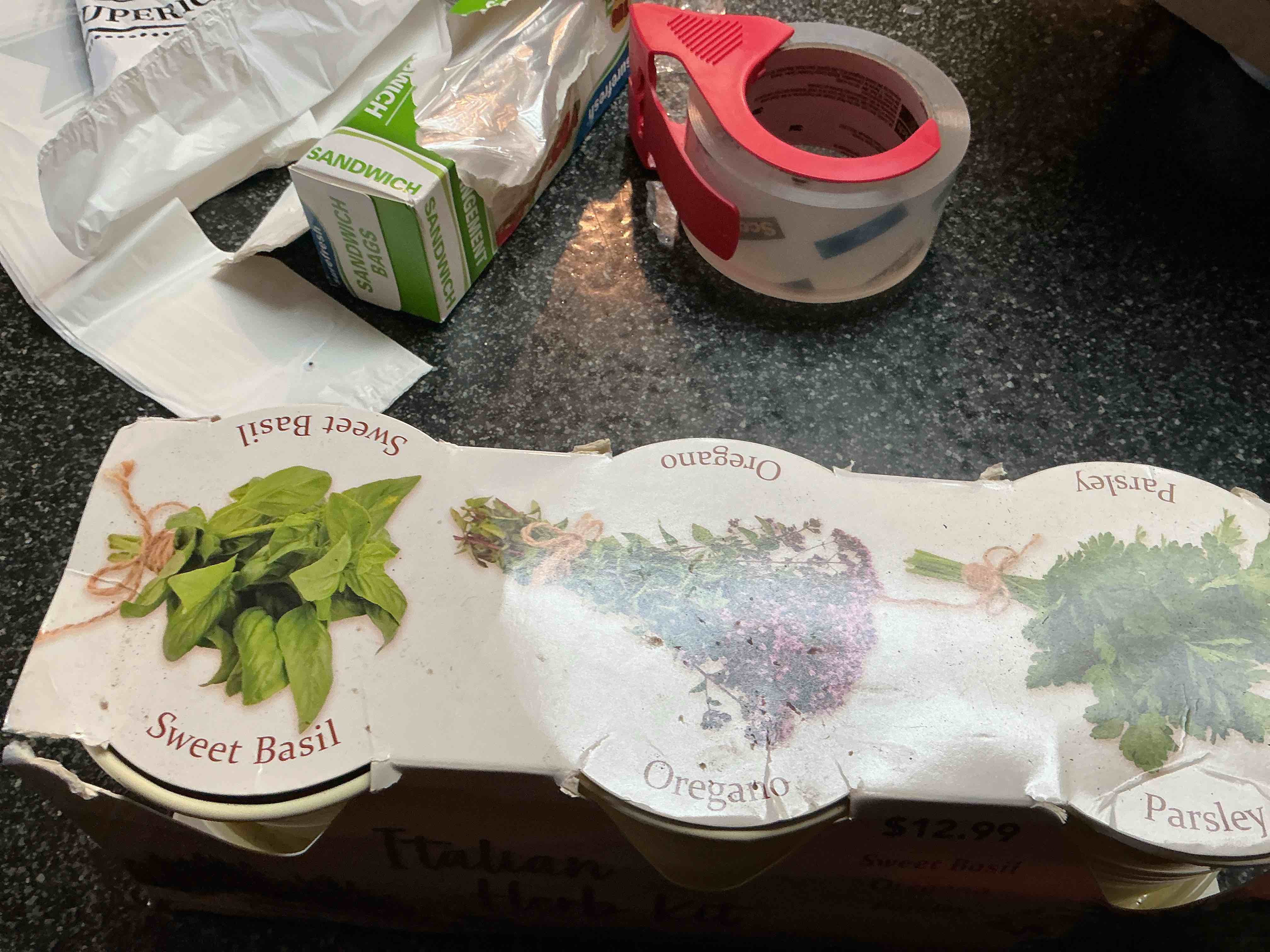 Italian Herb Kit - Sweet Basil Oregano & Parsley 