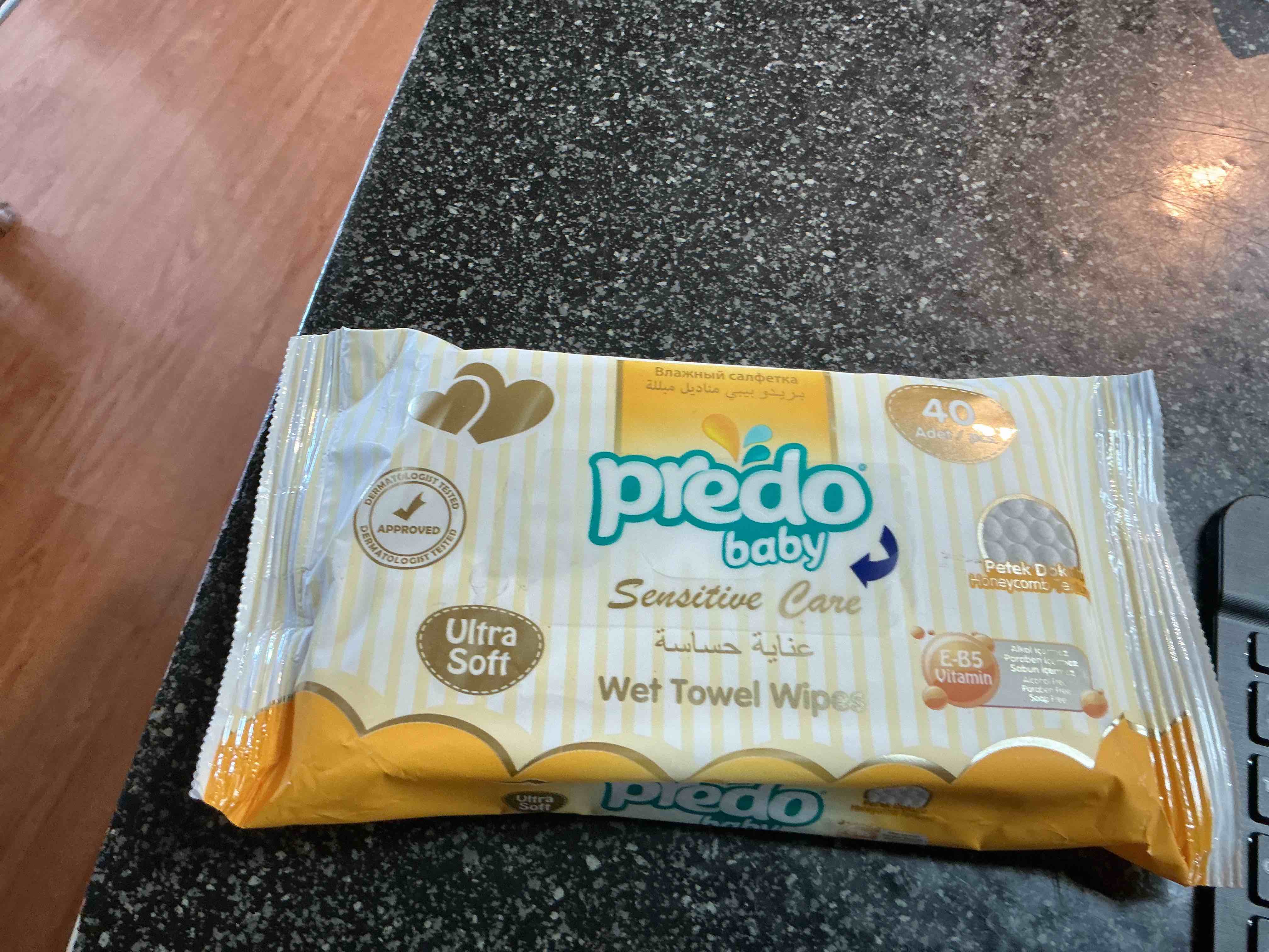 Predo. Baby Wipes 40 Count  Sensitive Care Wet Towel Wipes Ultra Soft 