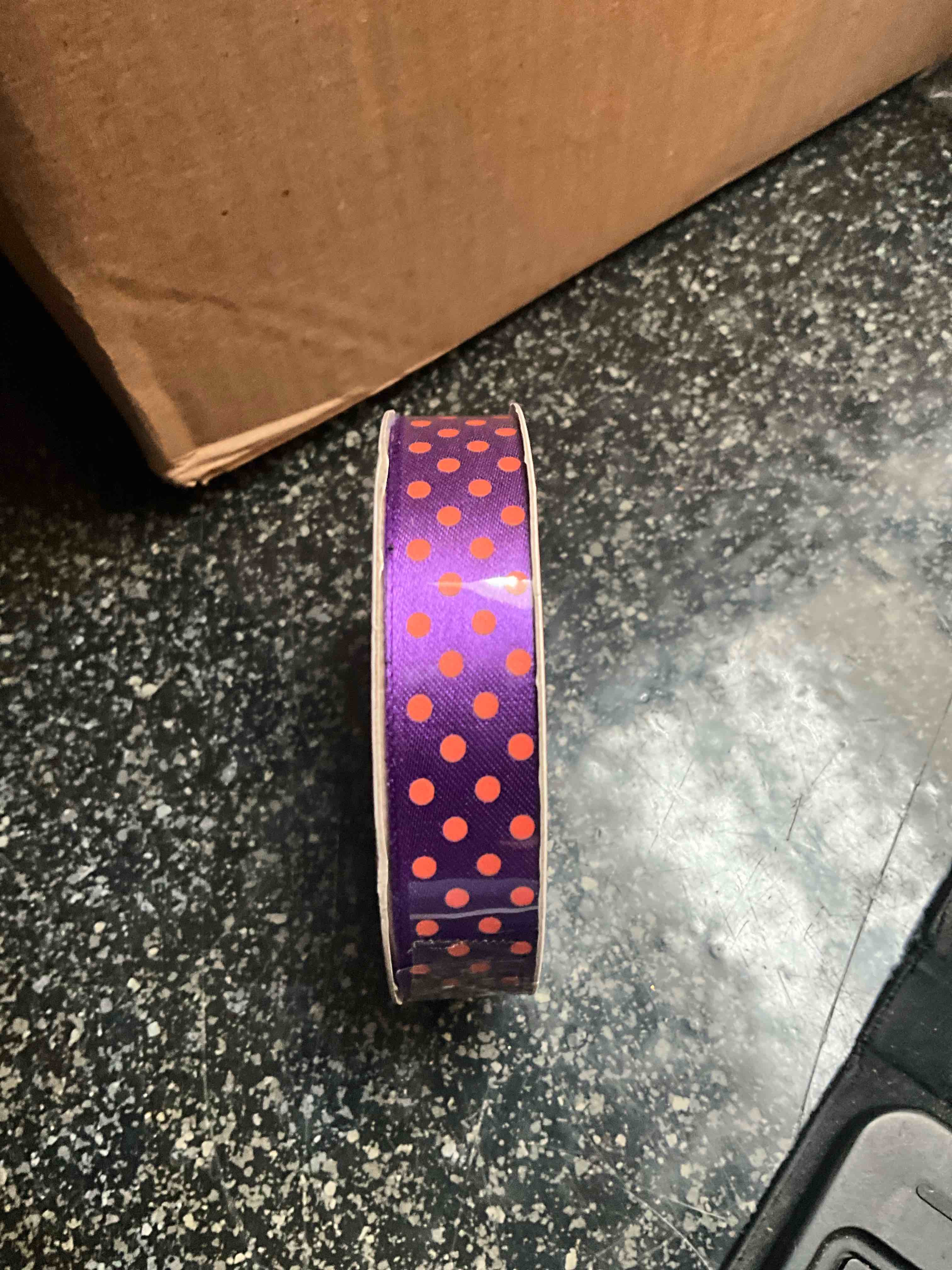 Decorative Halloween Ribbon - Purple/Orange - 5/8in X 9ft 