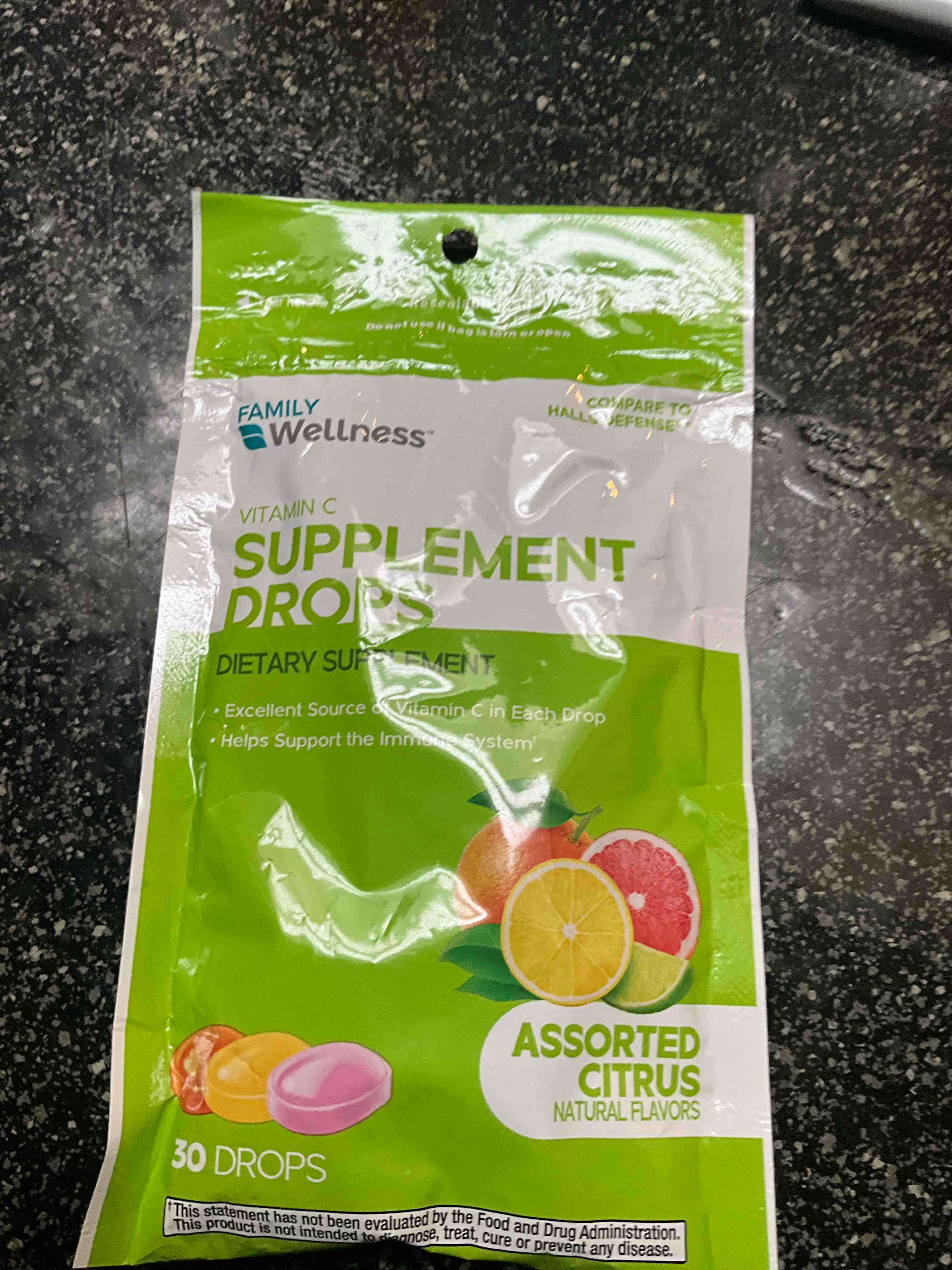 family wellness - vitamin c - supplement drops - dietary supplement - 50 drops - assorted citrus 