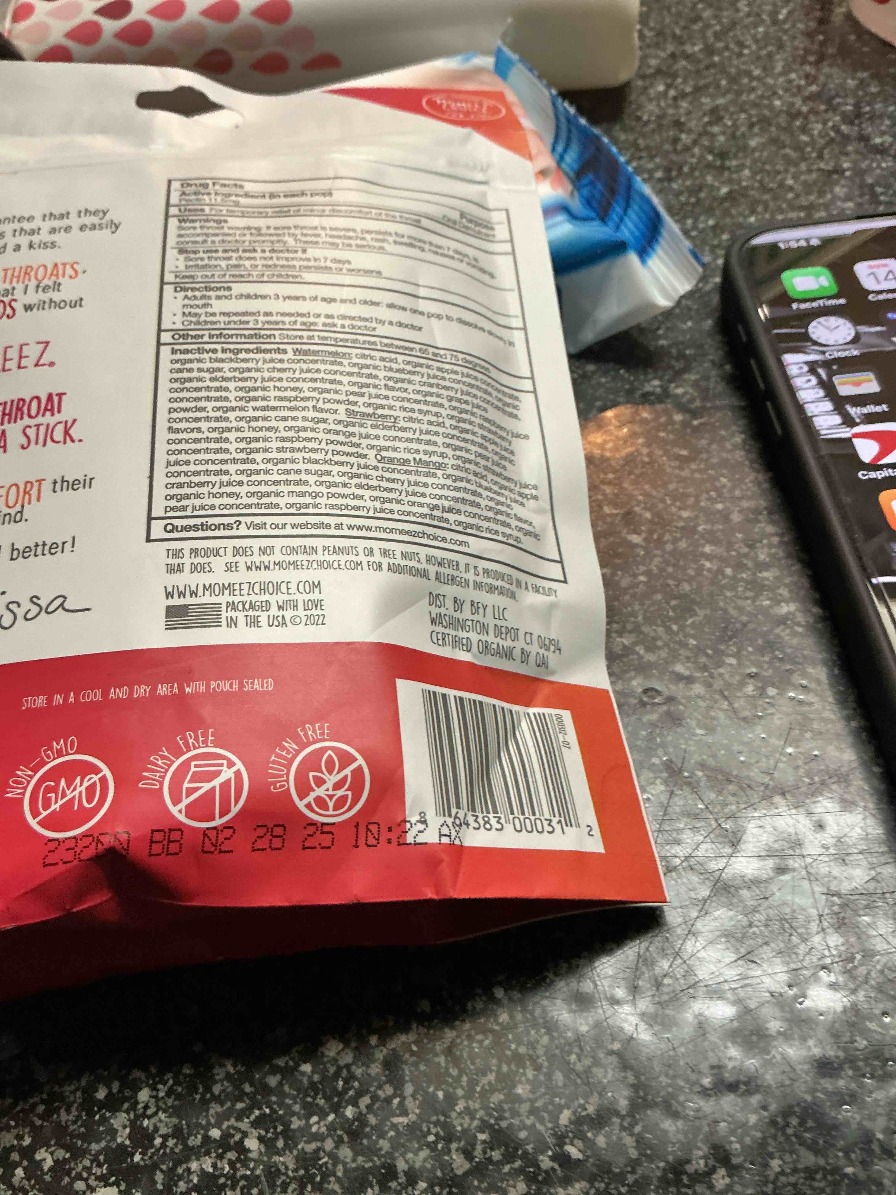 lolleez organic throat soothing pops for kids ages 3 +  15 pops 