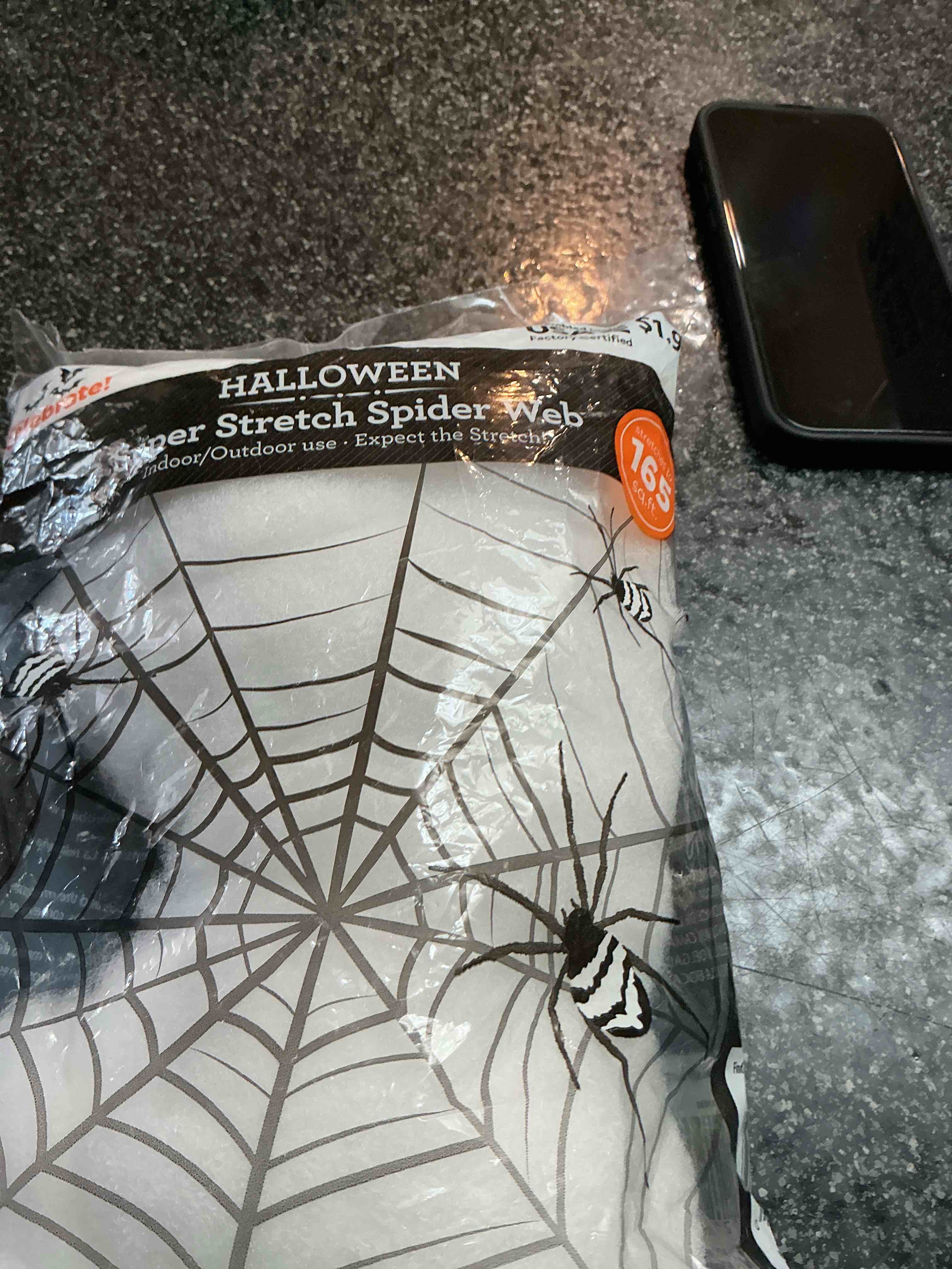halloween super stretch spider web stretches to 13 ft. long 