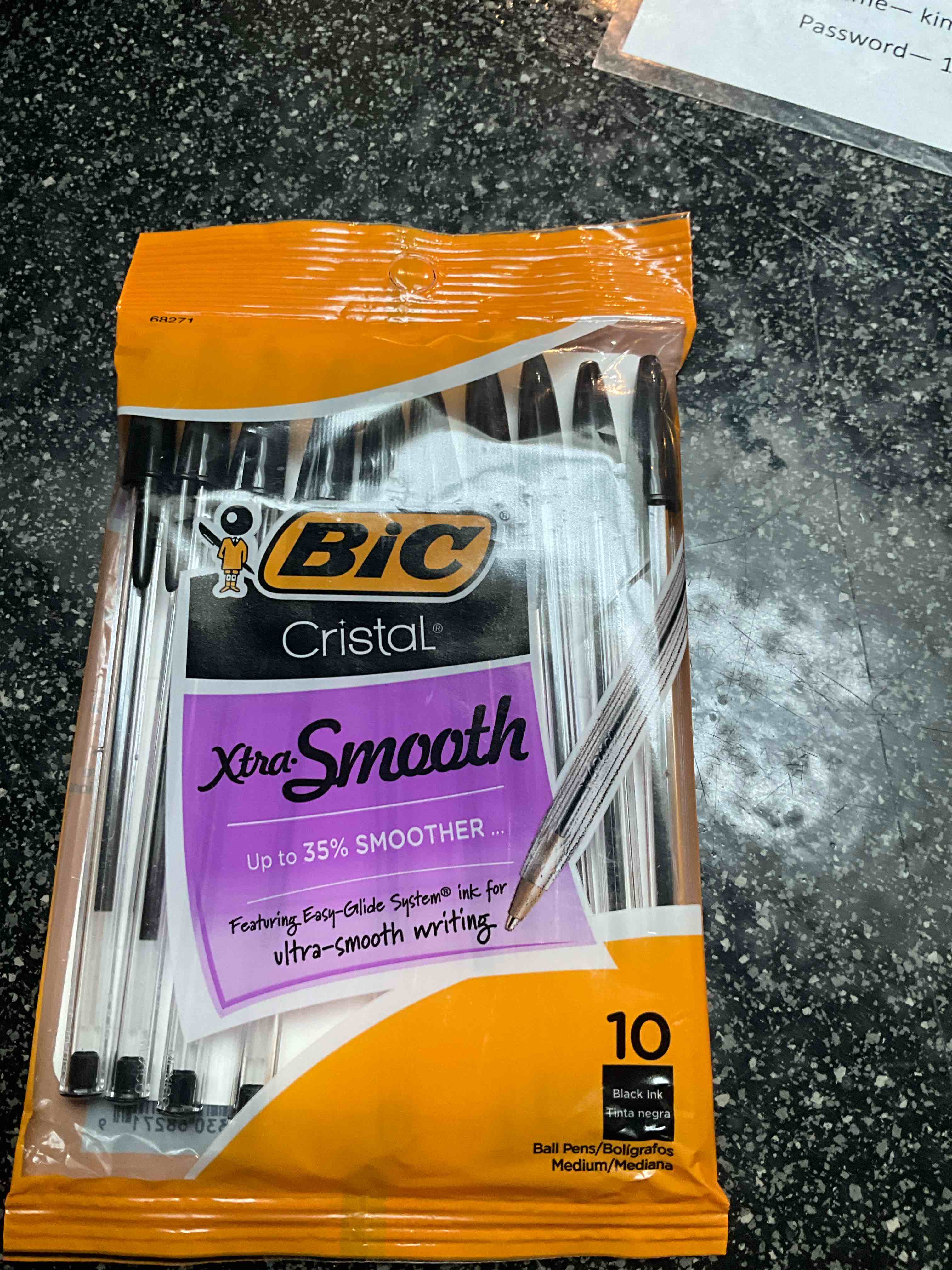 Bic 830864 BiC Cristal Original 1.0 mm Ball Pen Pack of 10,Black Packaging may Vary