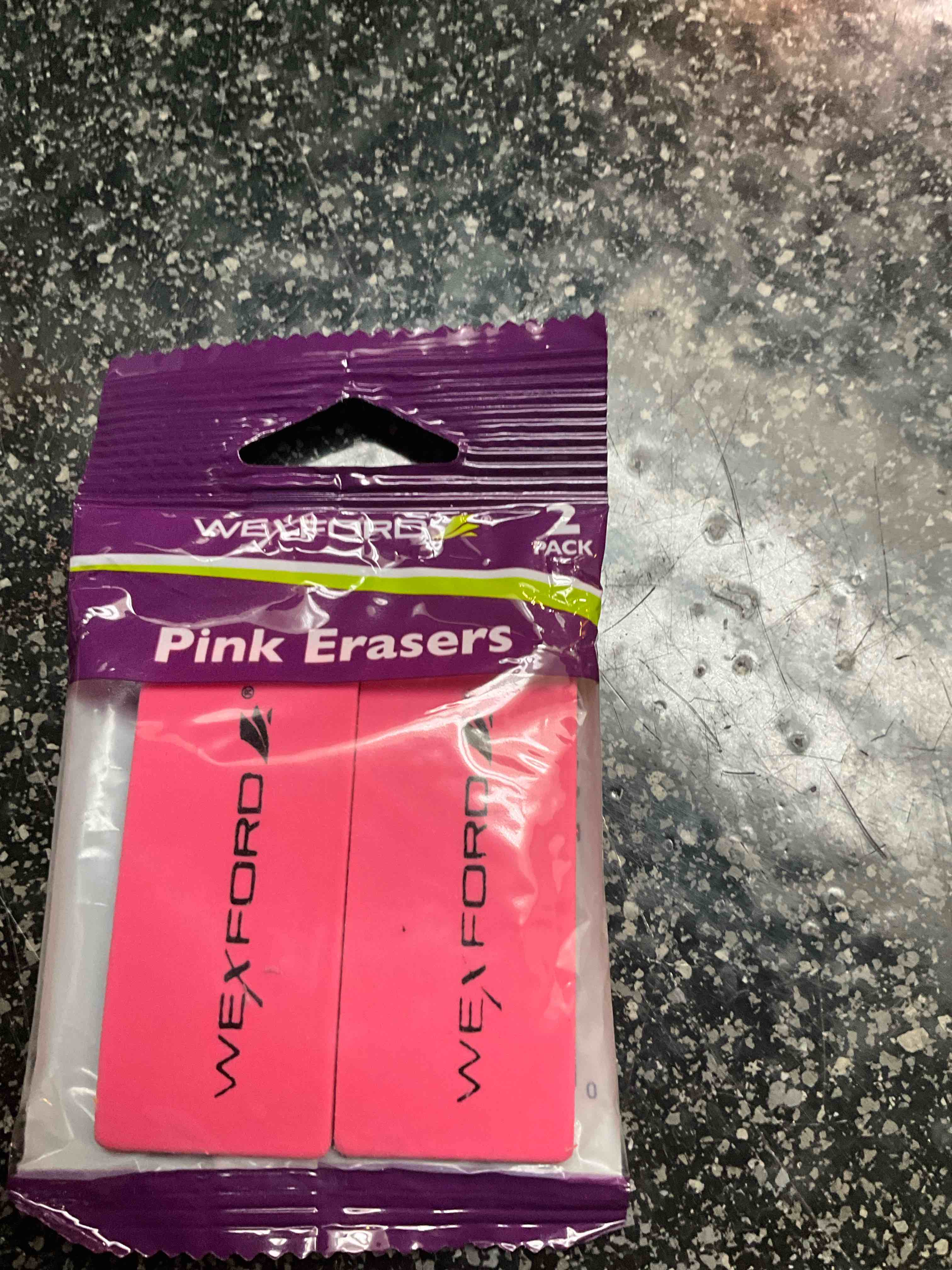 Wexford Pink Erasers - 2 count 